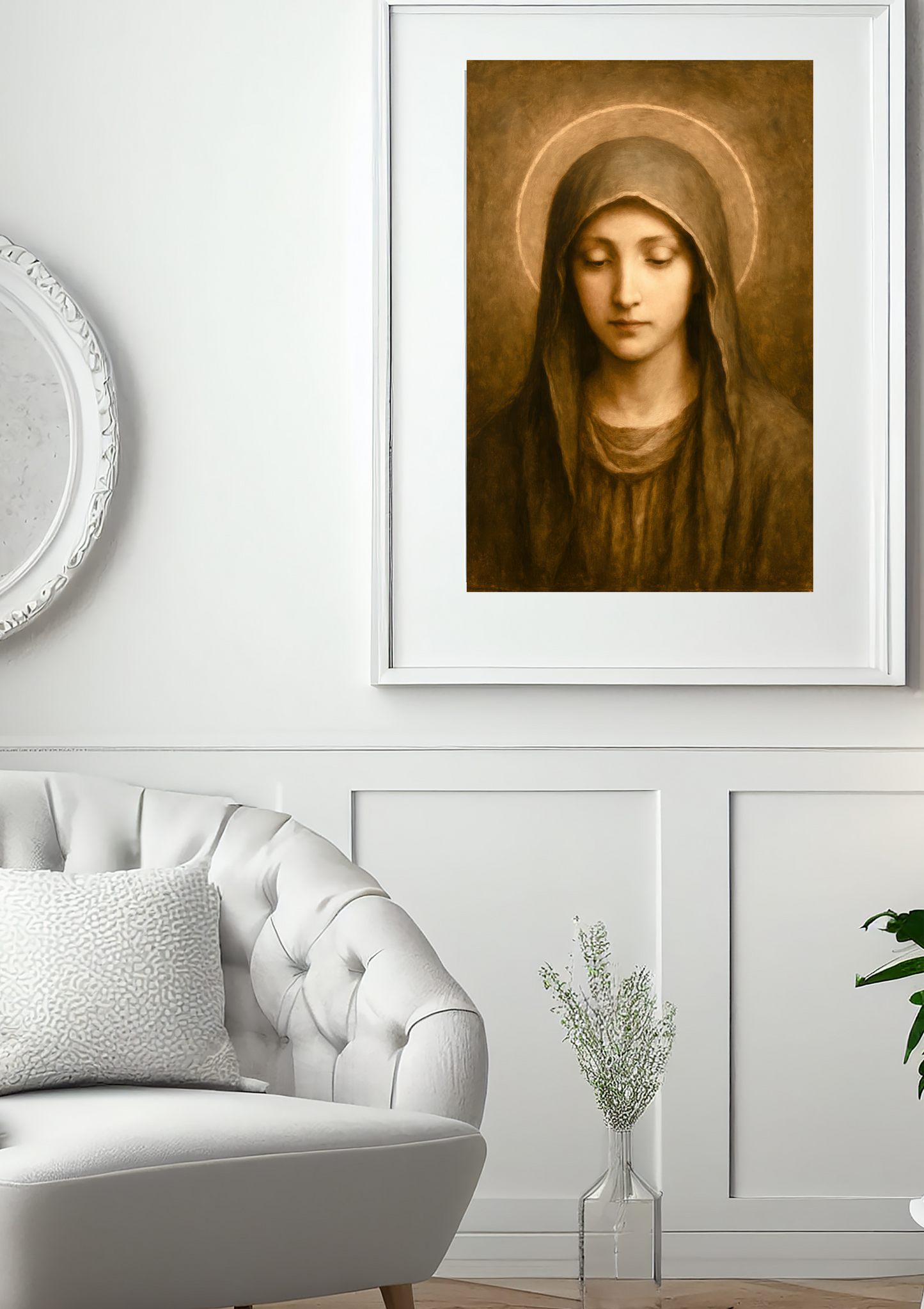 Religious Poster, Virgin Mary Classic Image, Catholic Christian Decor, Satin Posters (300gsm)
