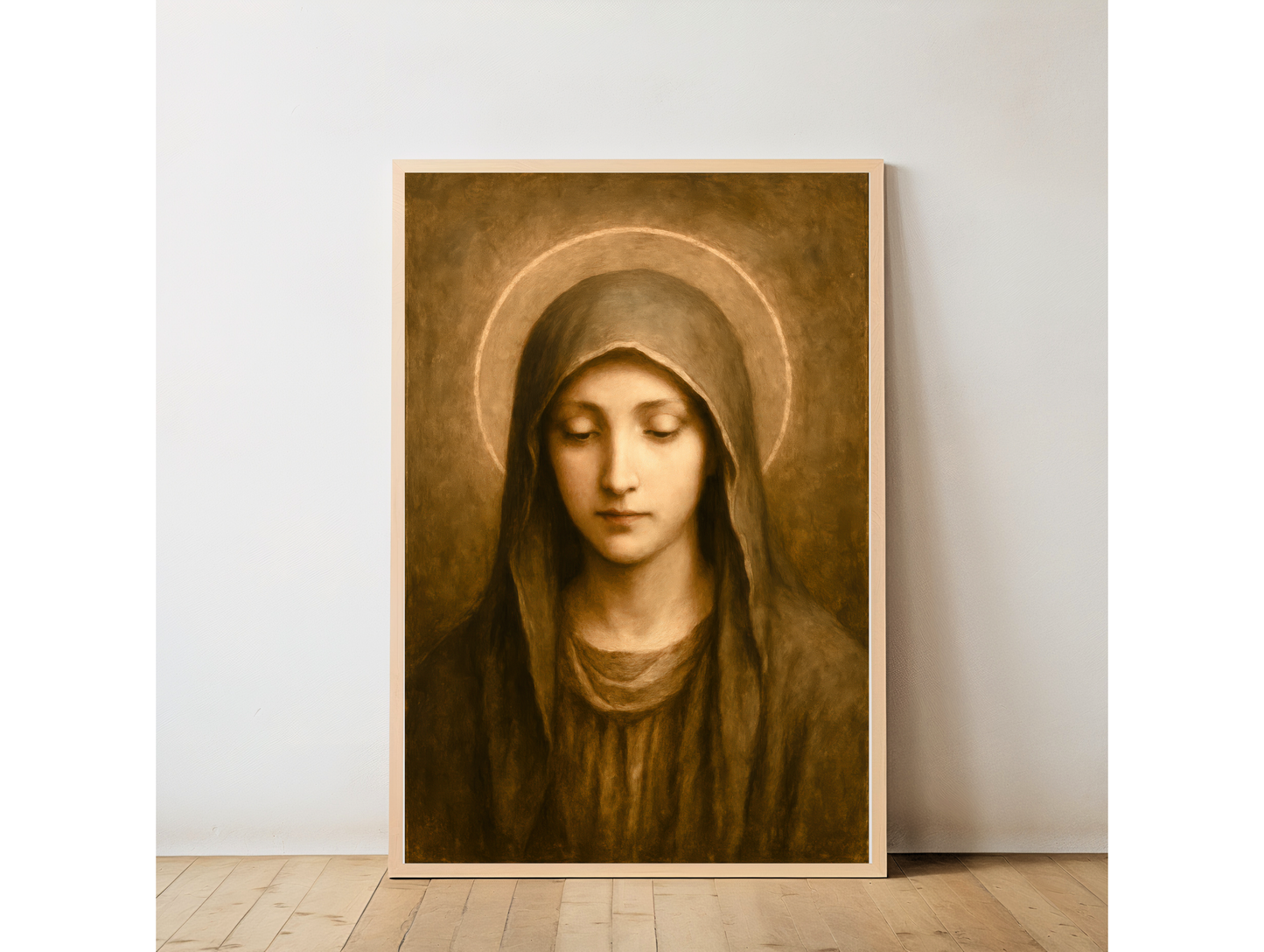 Religious Poster, Virgin Mary Classic Image, Catholic Christian Decor, Satin Posters (300gsm)
