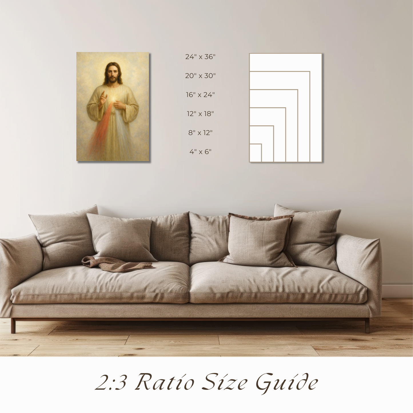 Divine Mercy Jesus Satin Poster — Gentle Watercolour Faith Print (300gsm)