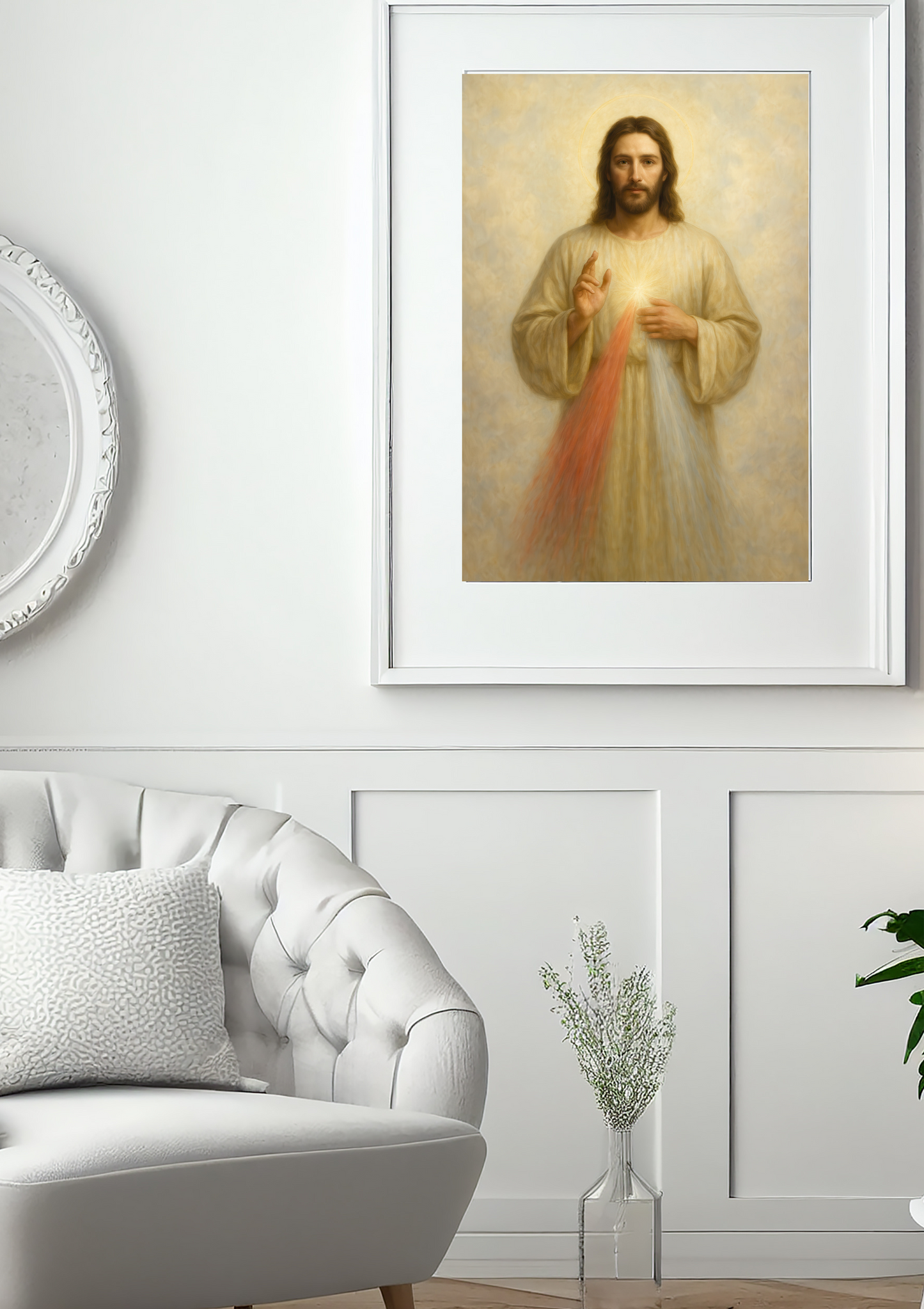 Divine Mercy Jesus Satin Poster — Gentle Watercolour Faith Print (300gsm)