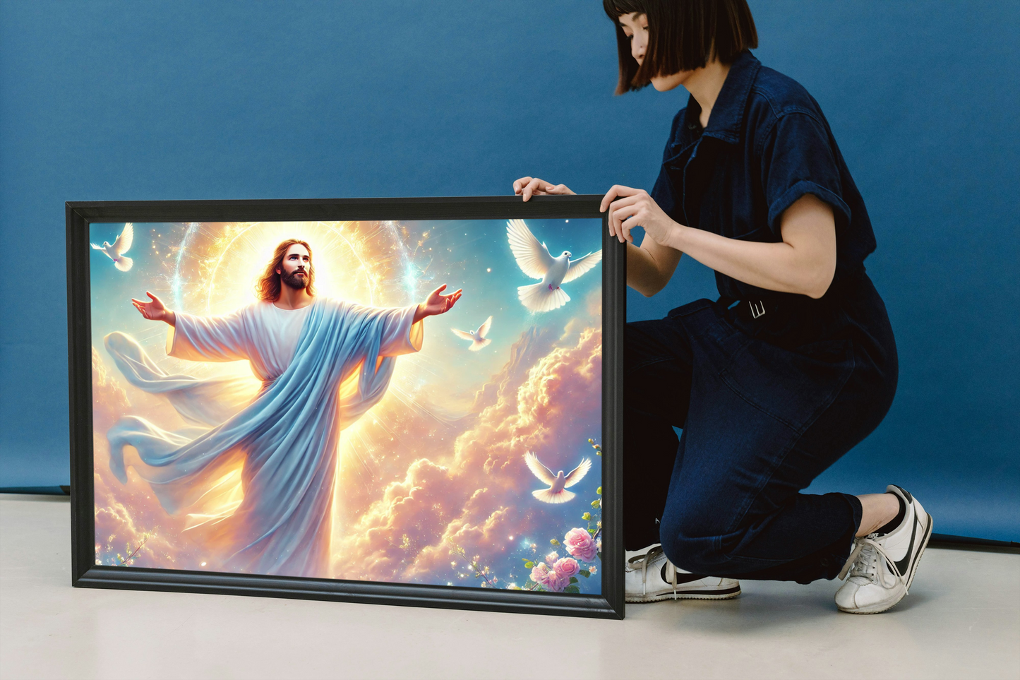 Jesus Christ Risen Satin Poster — Inspirational Christian Wall Art