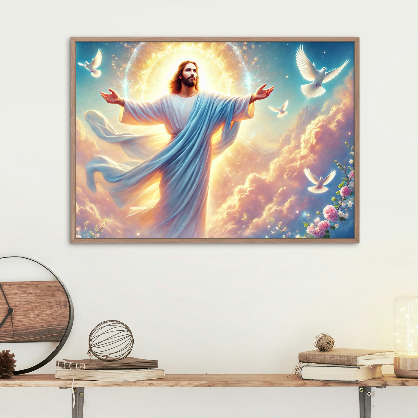 Jesus Christ Risen Satin Poster — Inspirational Christian Wall Art