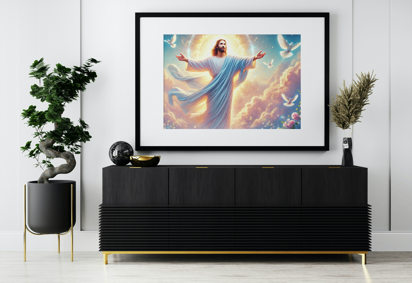 Jesus Christ Risen Satin Poster — Inspirational Christian Wall Art