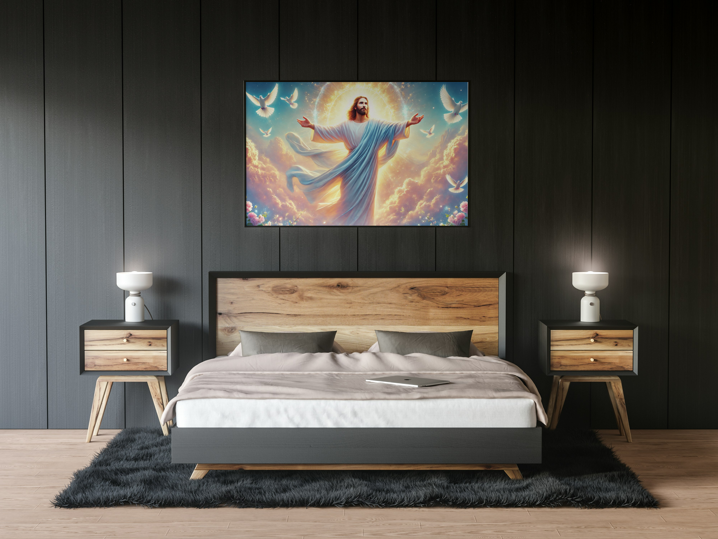Jesus Christ Risen Satin Poster — Inspirational Christian Wall Art