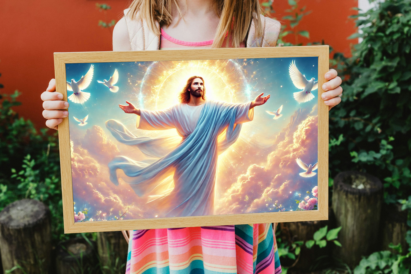 Jesus Christ Risen Satin Poster — Inspirational Christian Wall Art