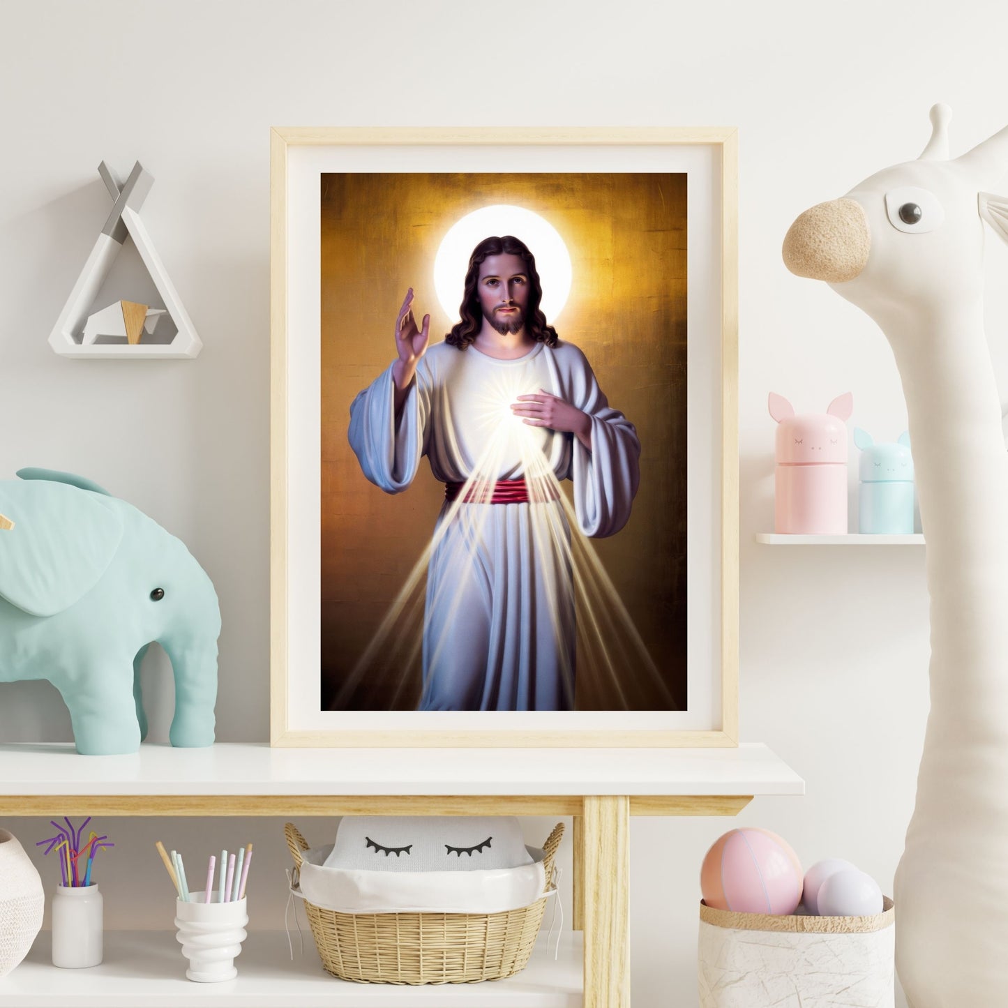 Divine Mercy of Jesus Satin Poster — Religious Wall Art