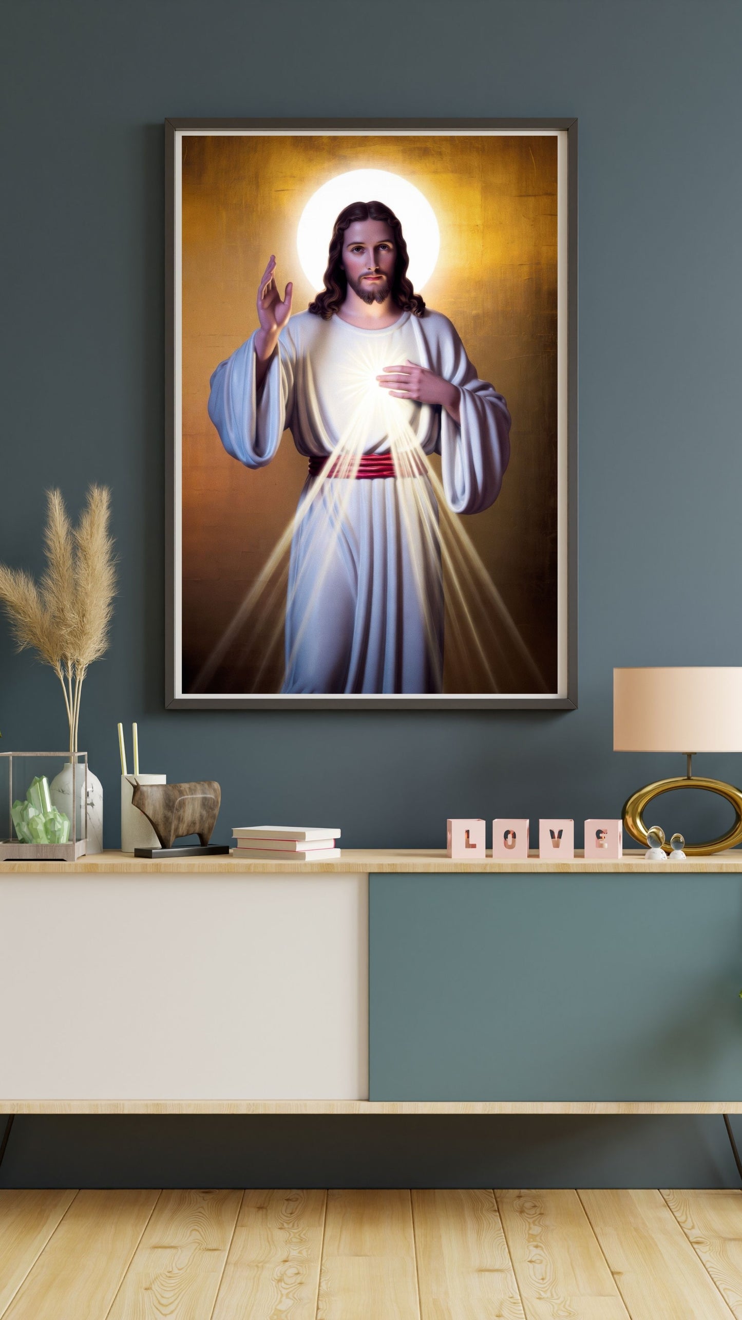Divine Mercy of Jesus Satin Poster — Religious Wall Art