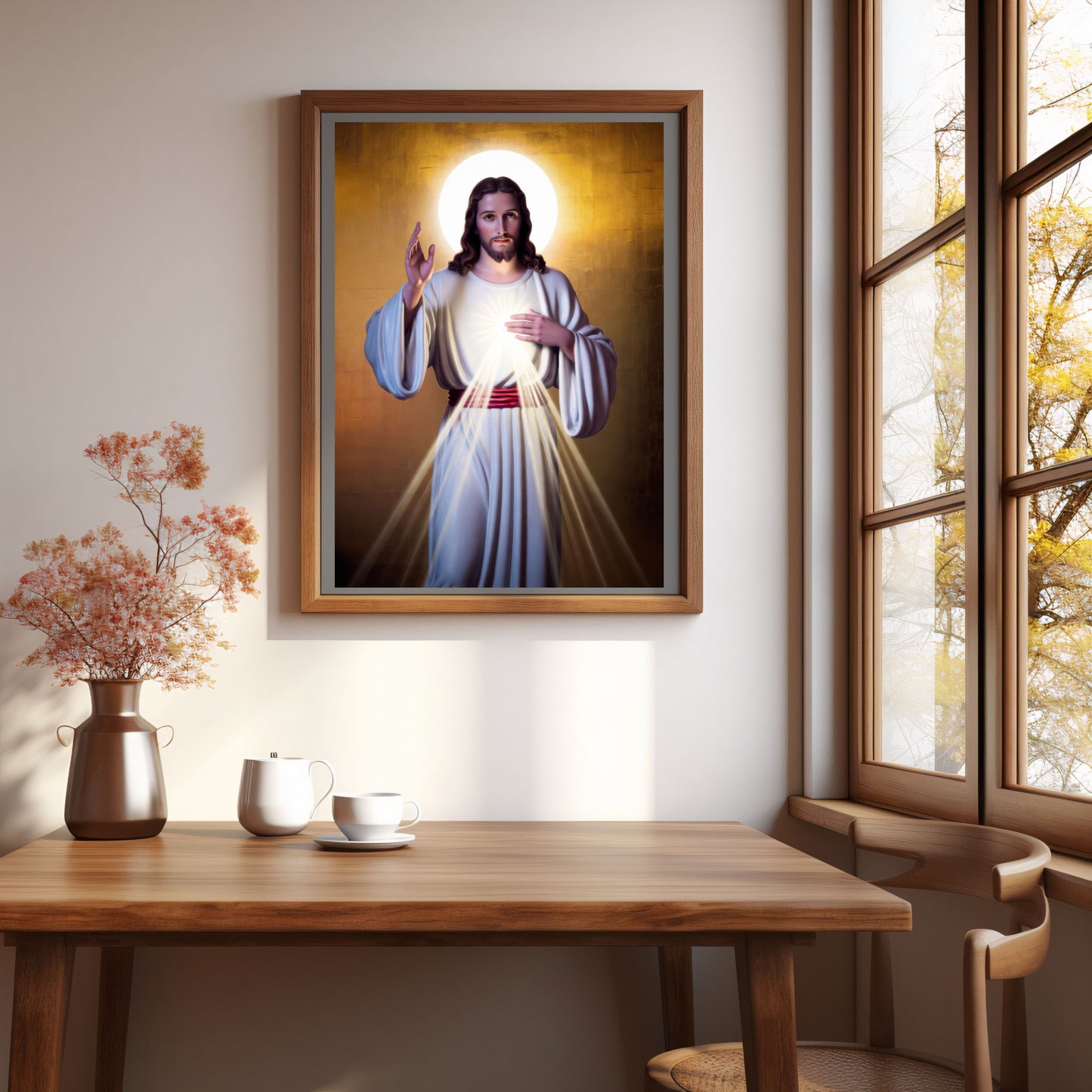 Divine Mercy of Jesus Satin Poster — Religious Wall Art
