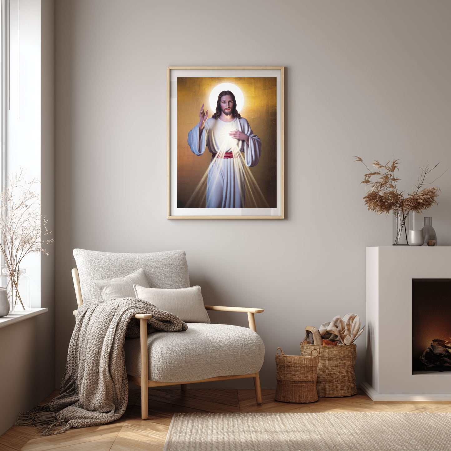 Divine Mercy of Jesus Satin Poster — Religious Wall Art