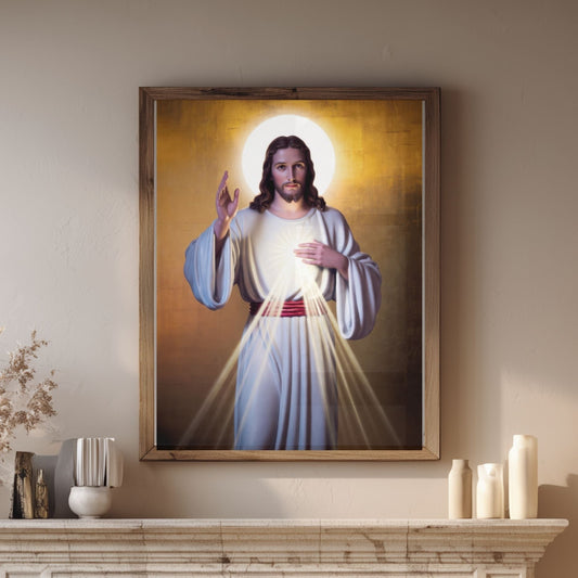 Divine Mercy of Jesus Satin Poster — Religious Wall Art