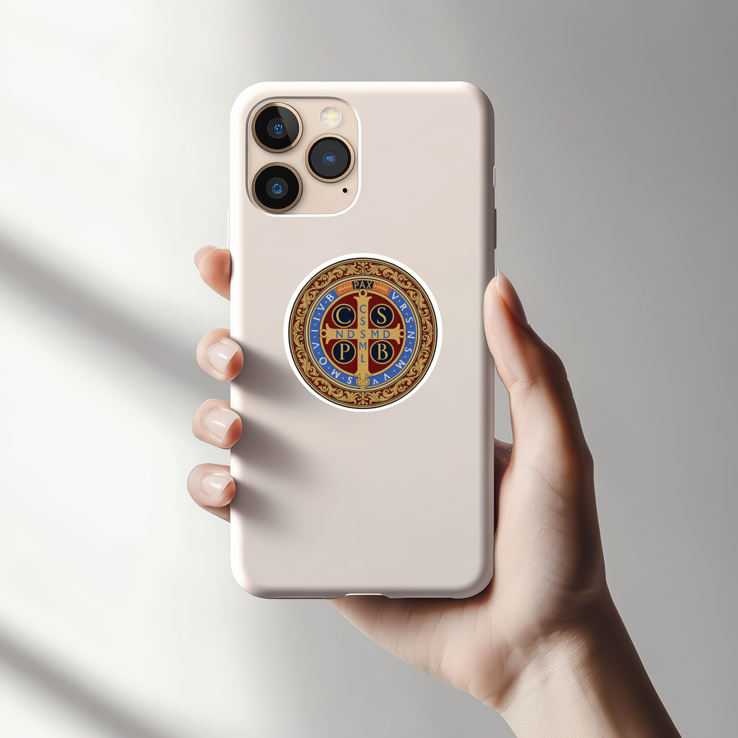 Religious St Benedict Medal of Protection Kiss-Cut Sticker, Catholic Faith Prayer Decal, Laptop Water Bottle Vinyl Sticker, Religious Gift,