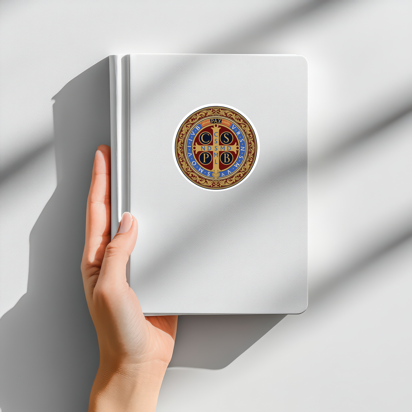 Religious St Benedict Medal of Protection Kiss-Cut Sticker, Catholic Faith Prayer Decal, Laptop Water Bottle Vinyl Sticker, Religious Gift,