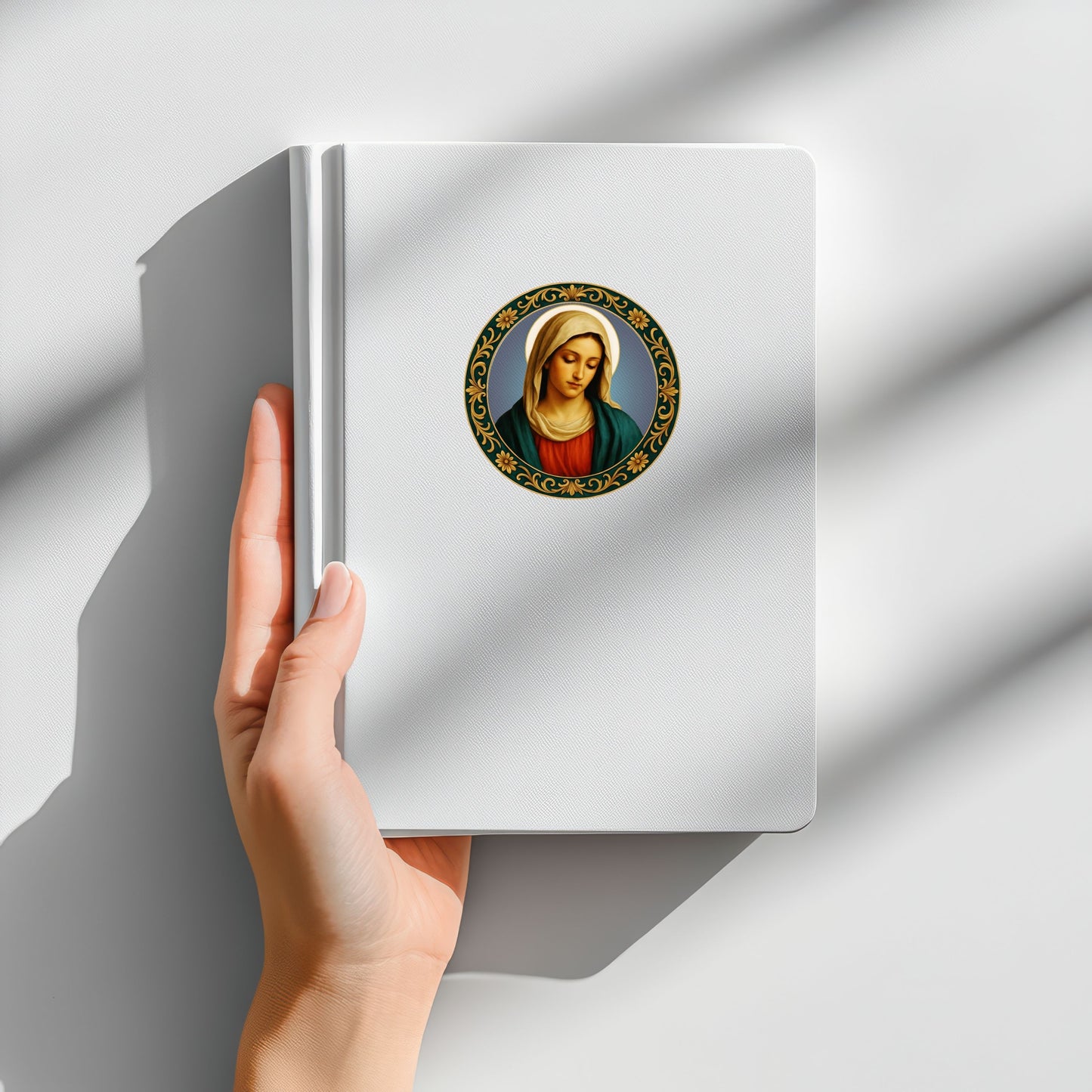 Religious Stickers, Virgin Mary Classical Renaissance Style, Christian Confirmation Baptism Gift, Blessed Sticker, Home Decor, Laptop Decal,
