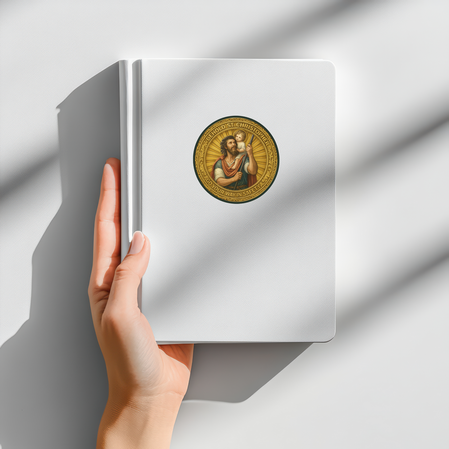 Kiss-Cut Stickers - St Christopher Protection Medal for Travelers Sticker, Travel Sticker, Religious Sticker, Car Decal, Laptop Decal
