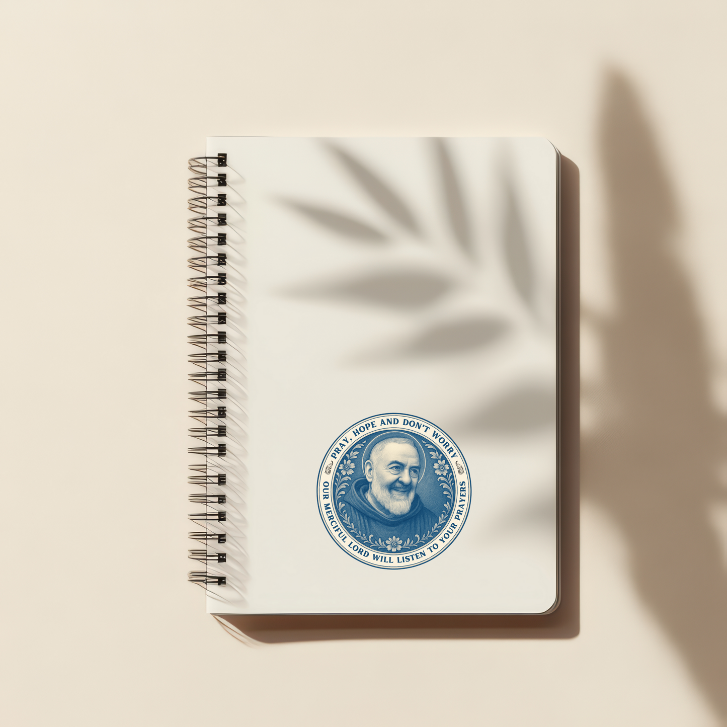 Saint Padre Pio Inspirational Quote Sticker, Catholic Faith Chinoiserie Style Decal, Religious Laptop Decal, Unique Religious Gift,