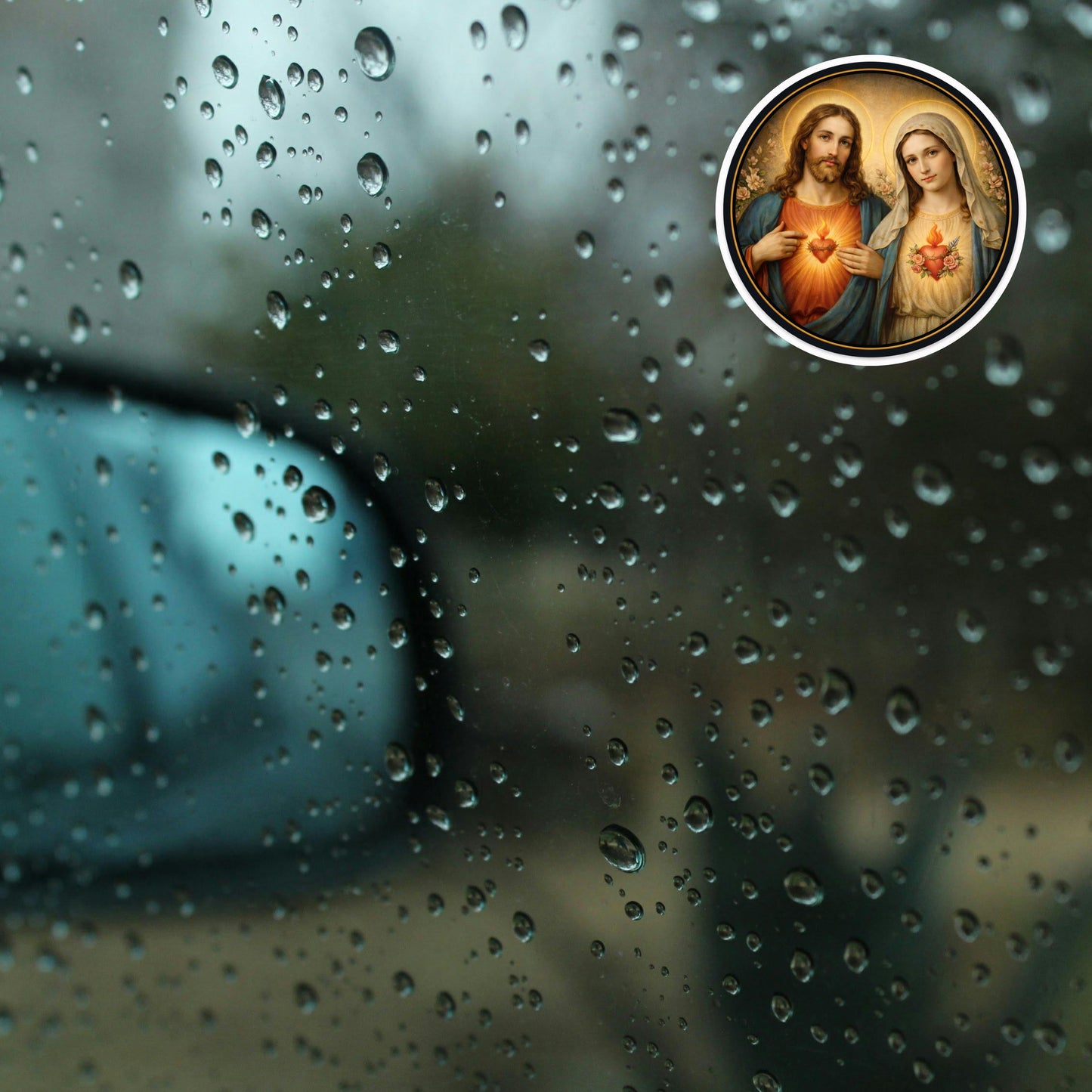 Sacred Heart of Jesus and Mary Sticker | Religious Devotional Kiss-Cut