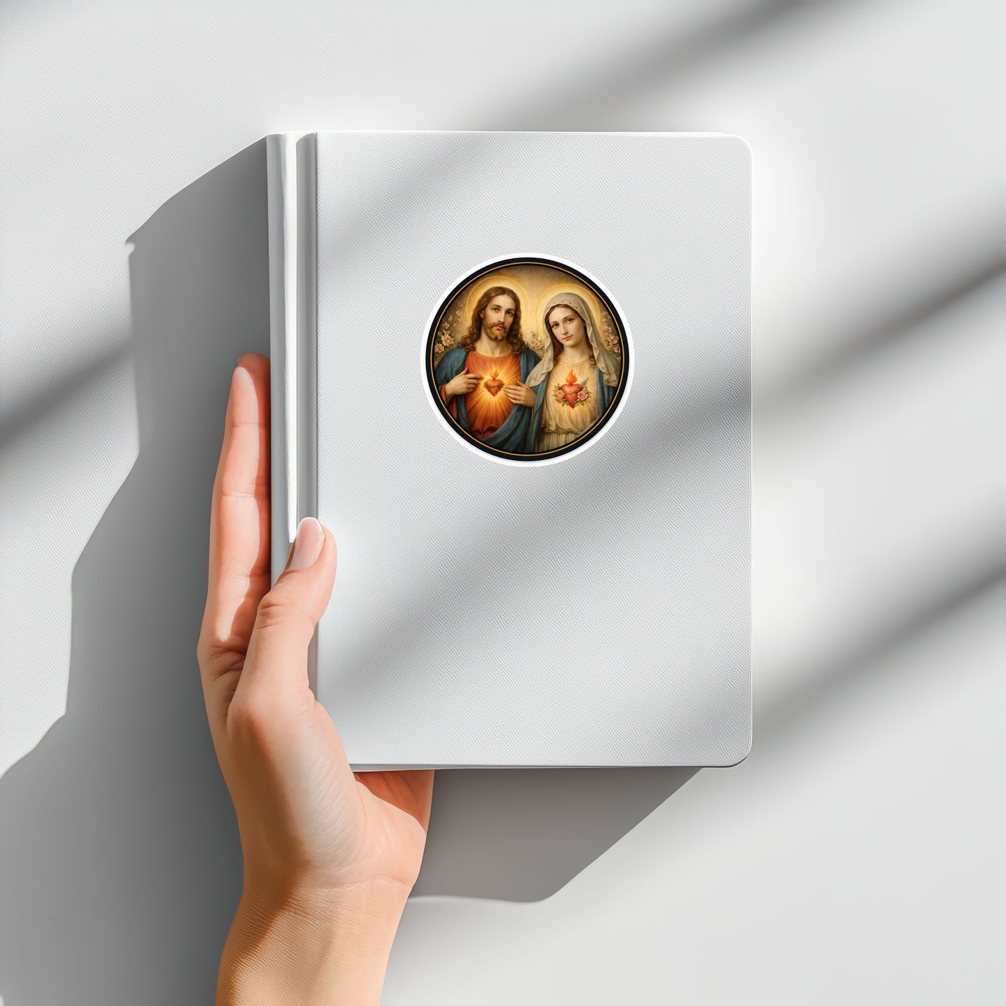 Sacred Heart of Jesus and Mary Sticker | Religious Devotional Kiss-Cut