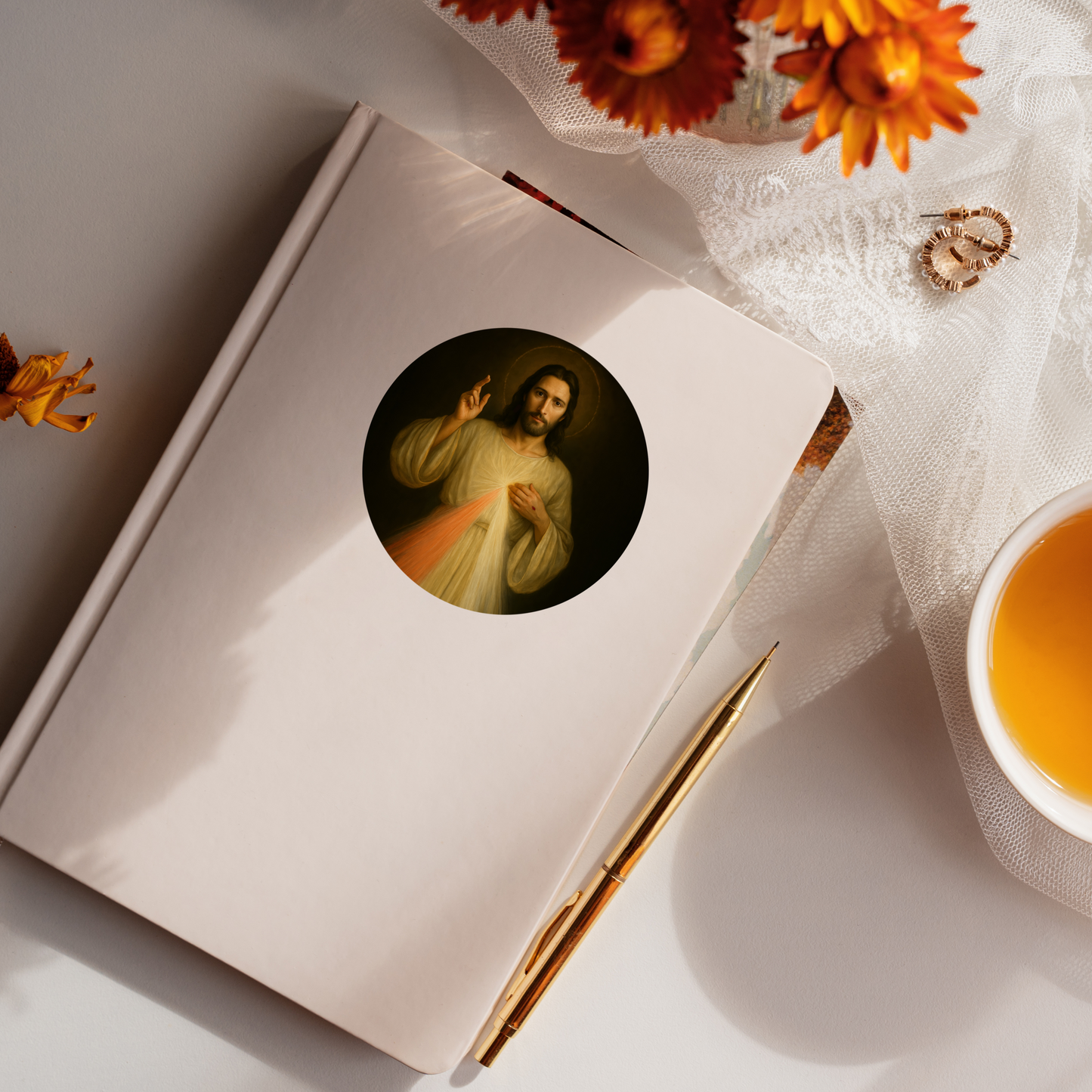 Divine Mercy of Jesus Kiss-Cut Stickers, Religious Sticker, Catholic Gift, Faith Sticker, Spiritual Decal, Religious Art Sticker