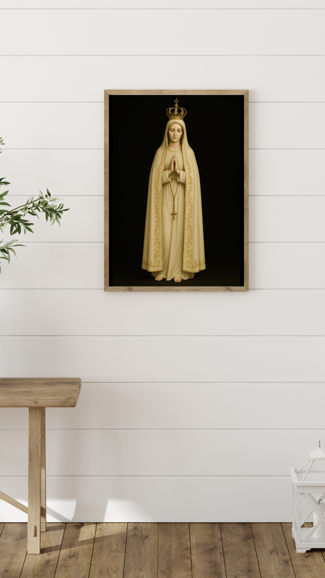 Our Lady of Fatima, Matte Vertical Poster of Virgin Mary, Spiritual Home Decor, Catholic Gift, Wall Art for Meditation, Prayer Room