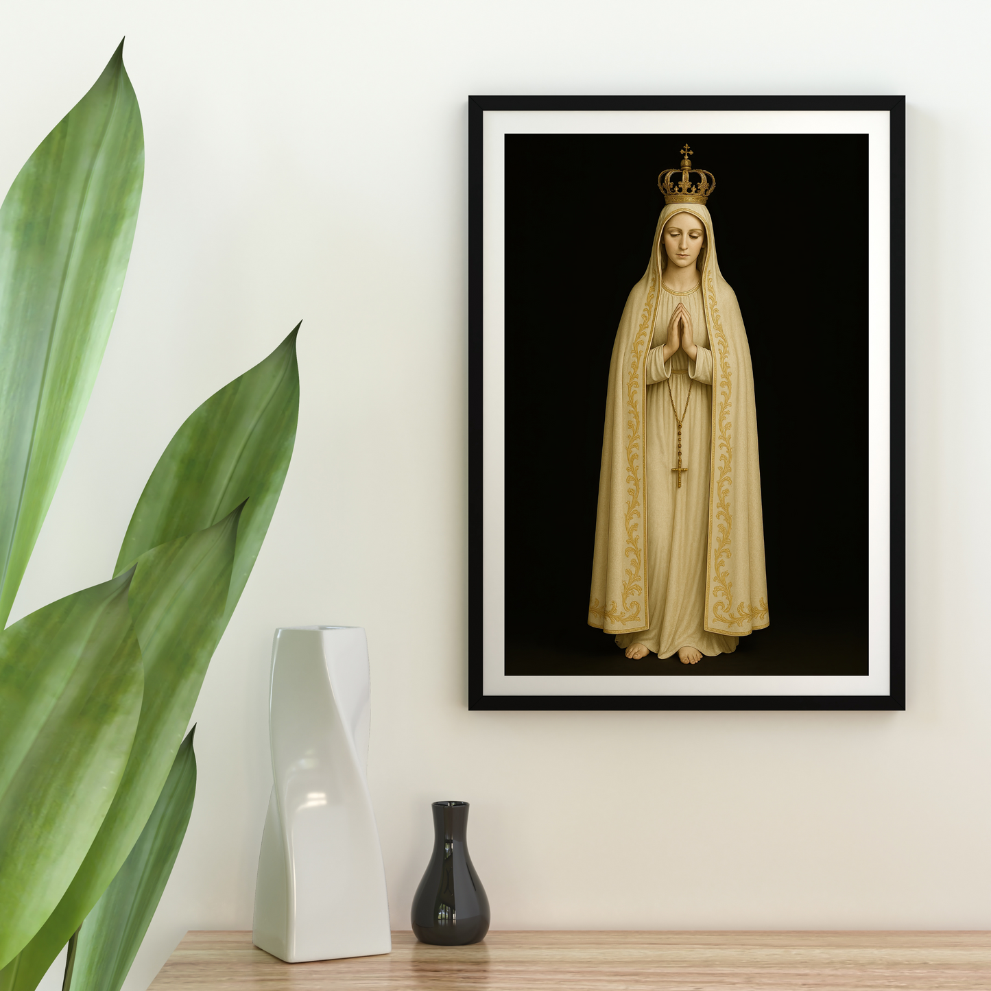 Our Lady of Fatima, Matte Vertical Poster of Virgin Mary, Spiritual Home Decor, Catholic Gift, Wall Art for Meditation, Prayer Room