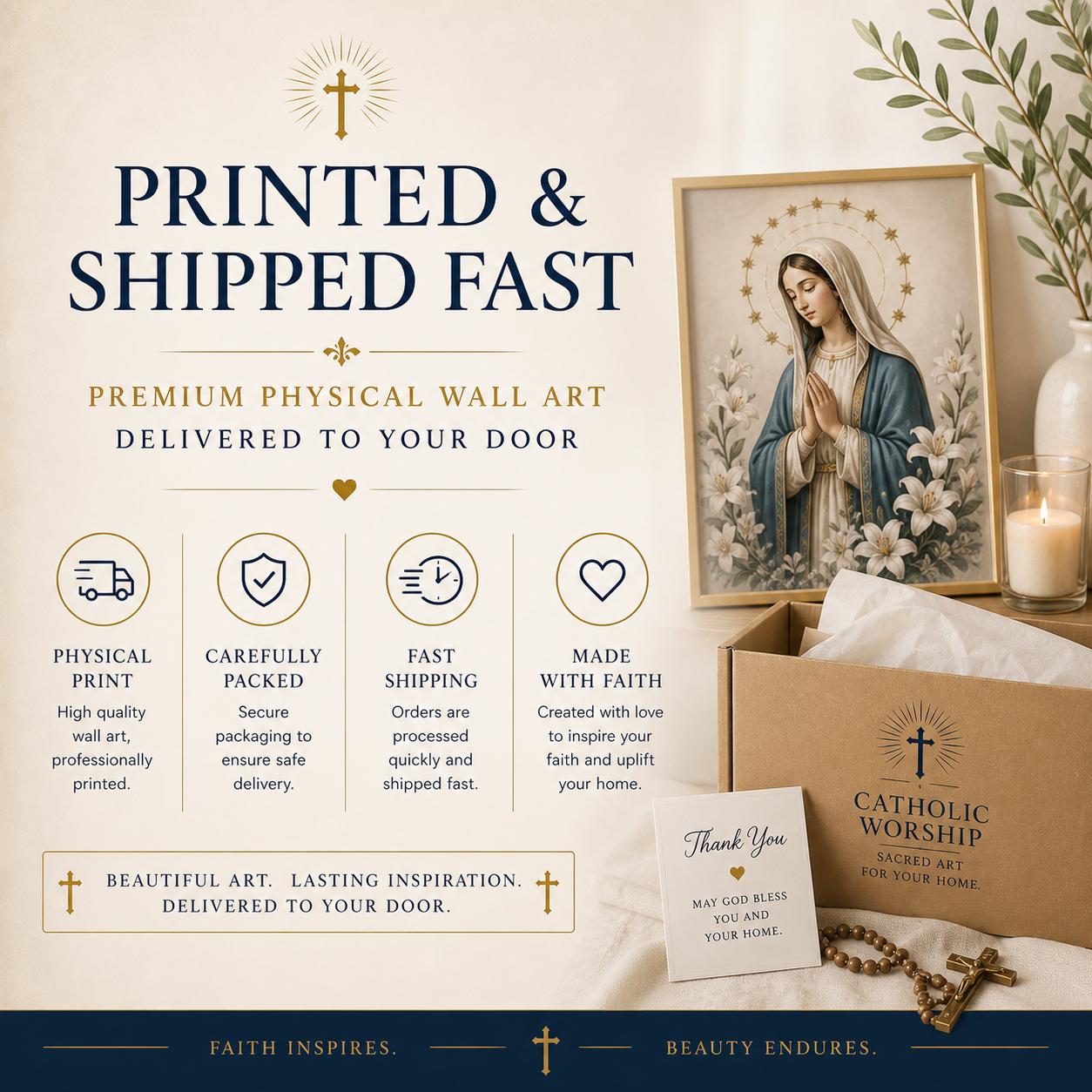 Catholic Prayer Corner Decor | Divine Mercy Jesus | Christian Religious Wall Art Print
