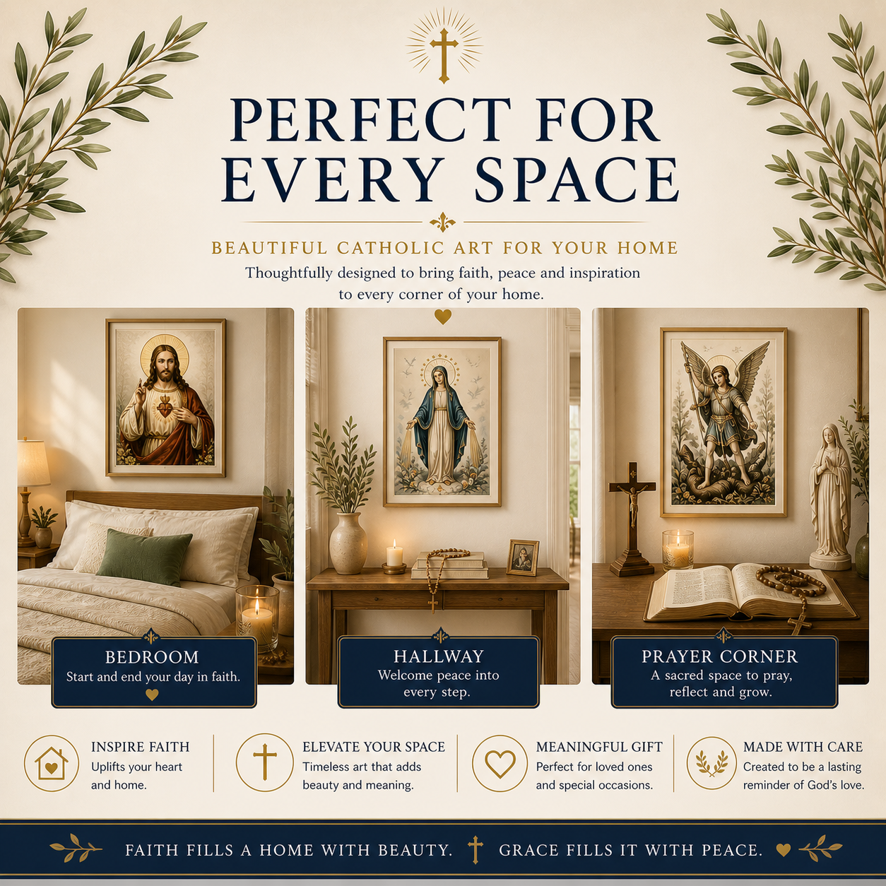 Catholic Prayer Corner Decor | Divine Mercy Jesus | Christian Religious Wall Art Print