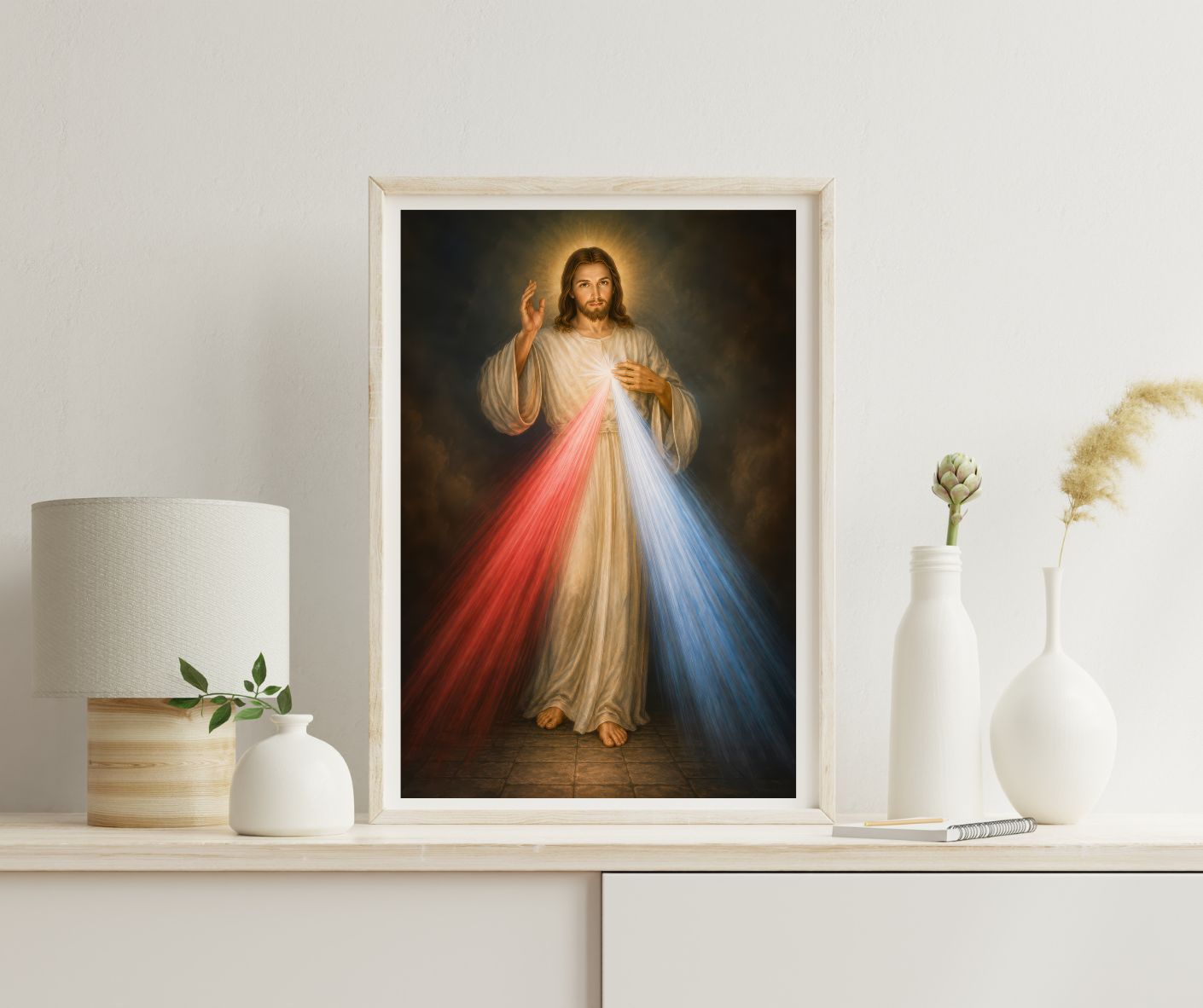 Catholic Prayer Corner Decor | Divine Mercy Jesus | Christian Religious Wall Art Print