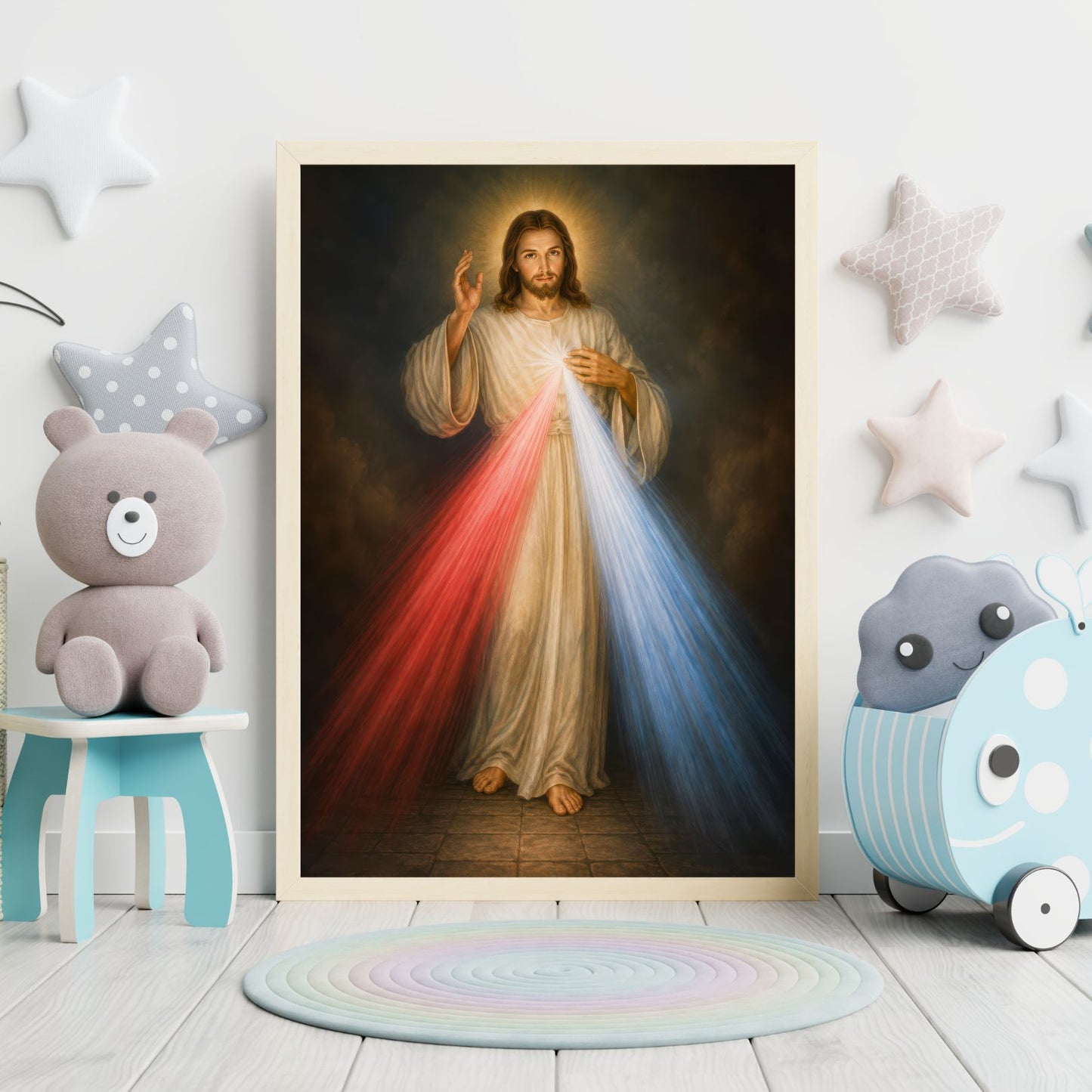 Catholic Prayer Corner Decor | Divine Mercy Jesus | Christian Religious Wall Art Print