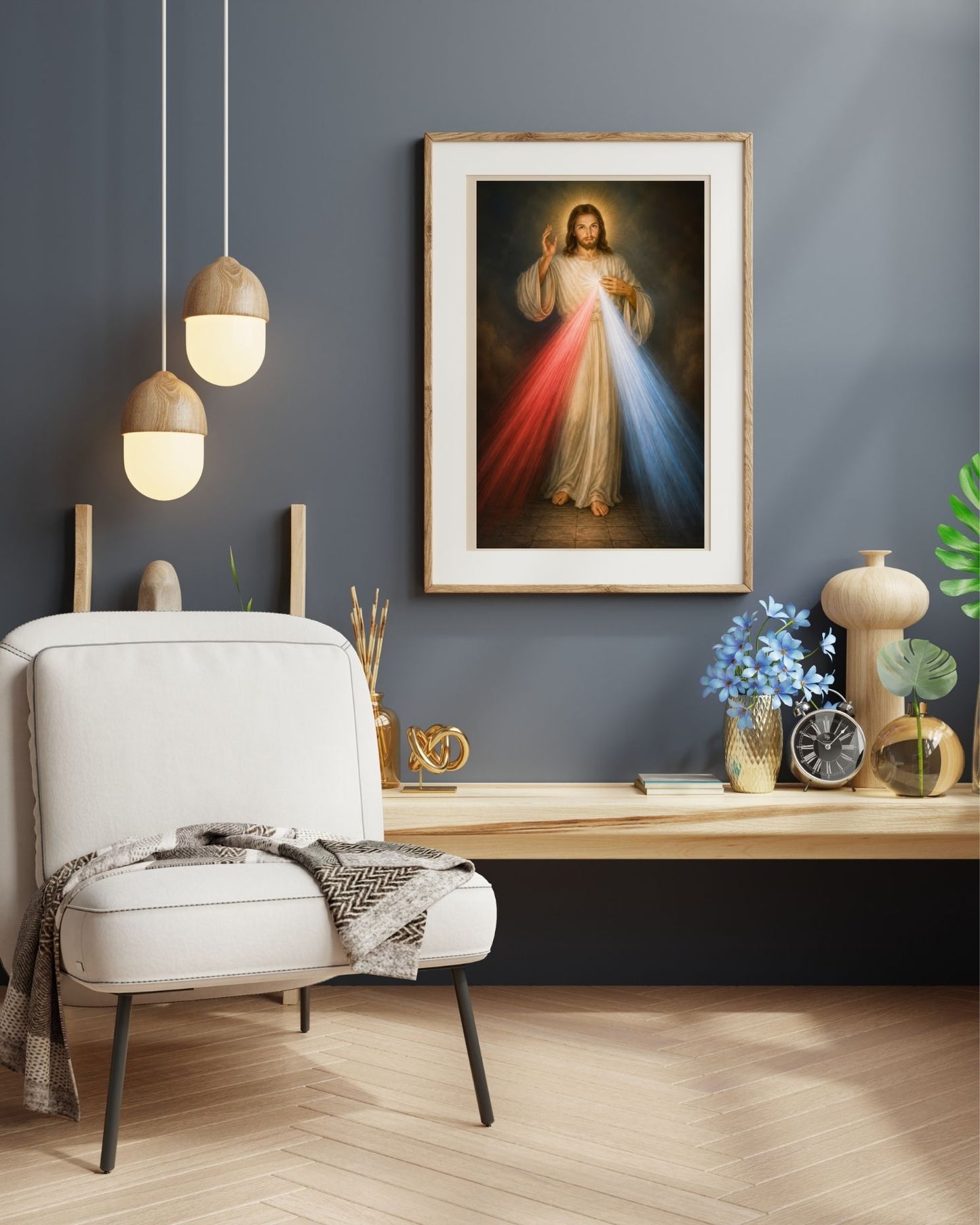 Catholic Prayer Corner Decor | Divine Mercy Jesus | Christian Religious Wall Art Print