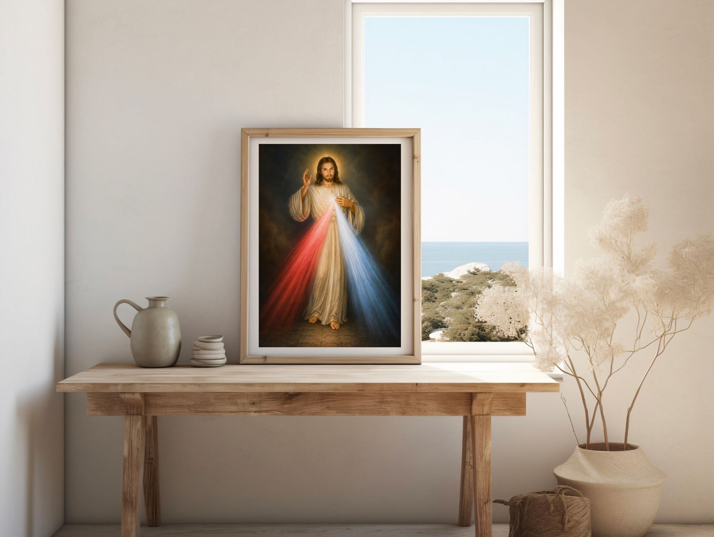 Catholic Prayer Corner Decor | Divine Mercy Jesus | Christian Religious Wall Art Print