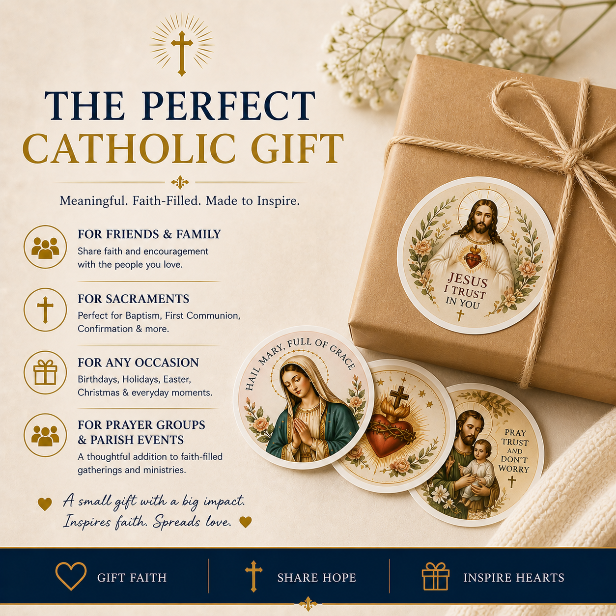 Divine Mercy of Jesus Kiss-Cut Stickers | Religious Devotional Sticker