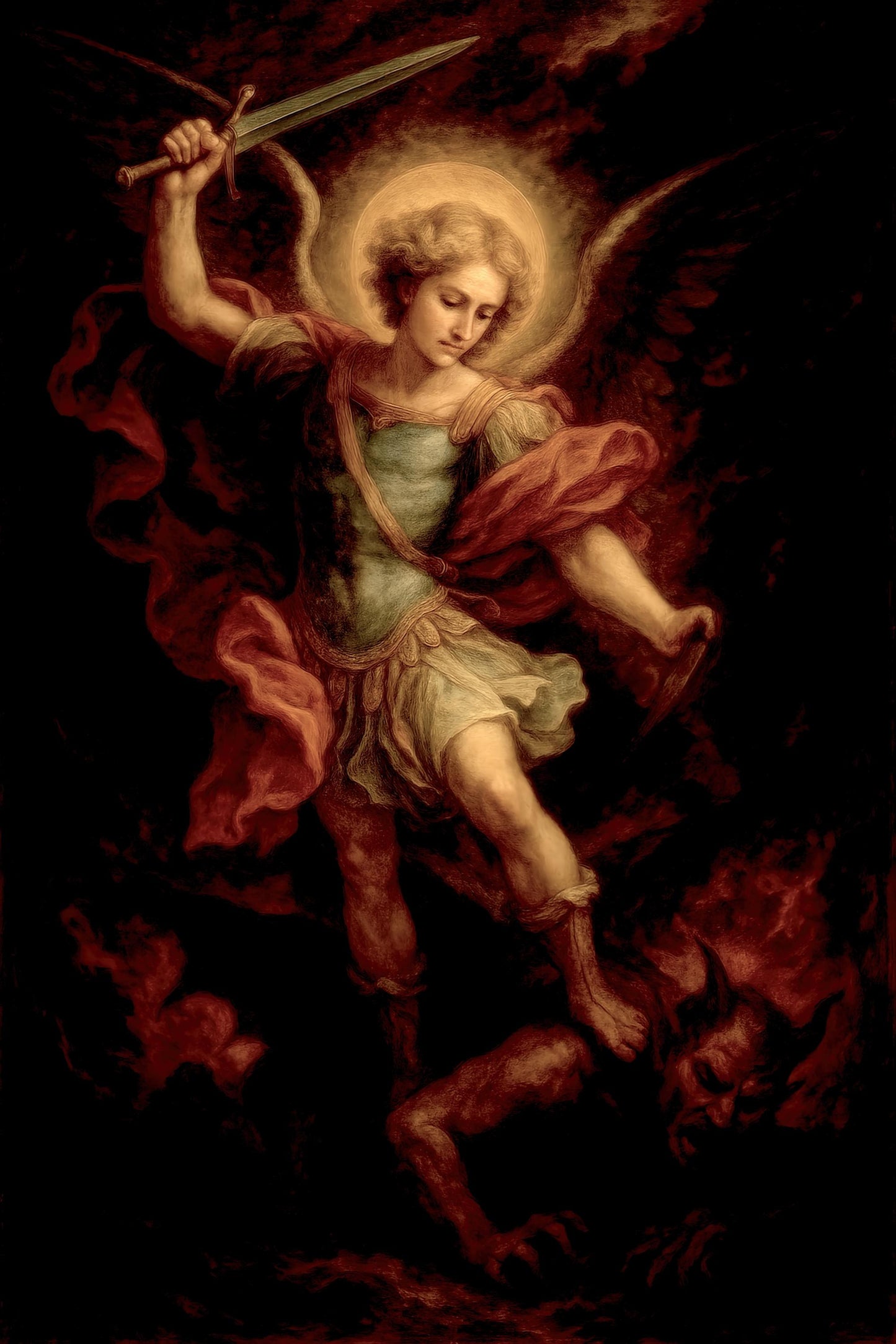 Archangel Michael Print: Catholic Warrior Christian Wall Art ⬇️ Digital Download