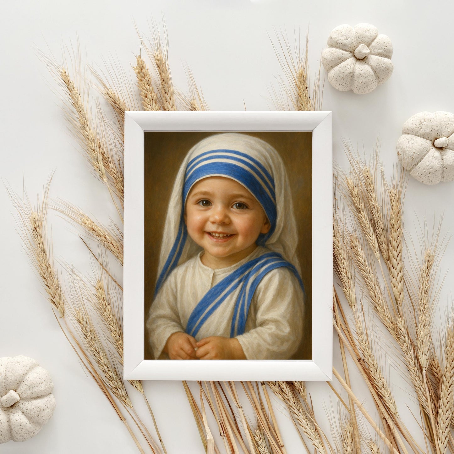 Saint Teresa Art Print: Baby Saint Teresa of Calcutta Catholic Nursery Art, Baptism, Baby Shower Gift ⬇️ Digital Download