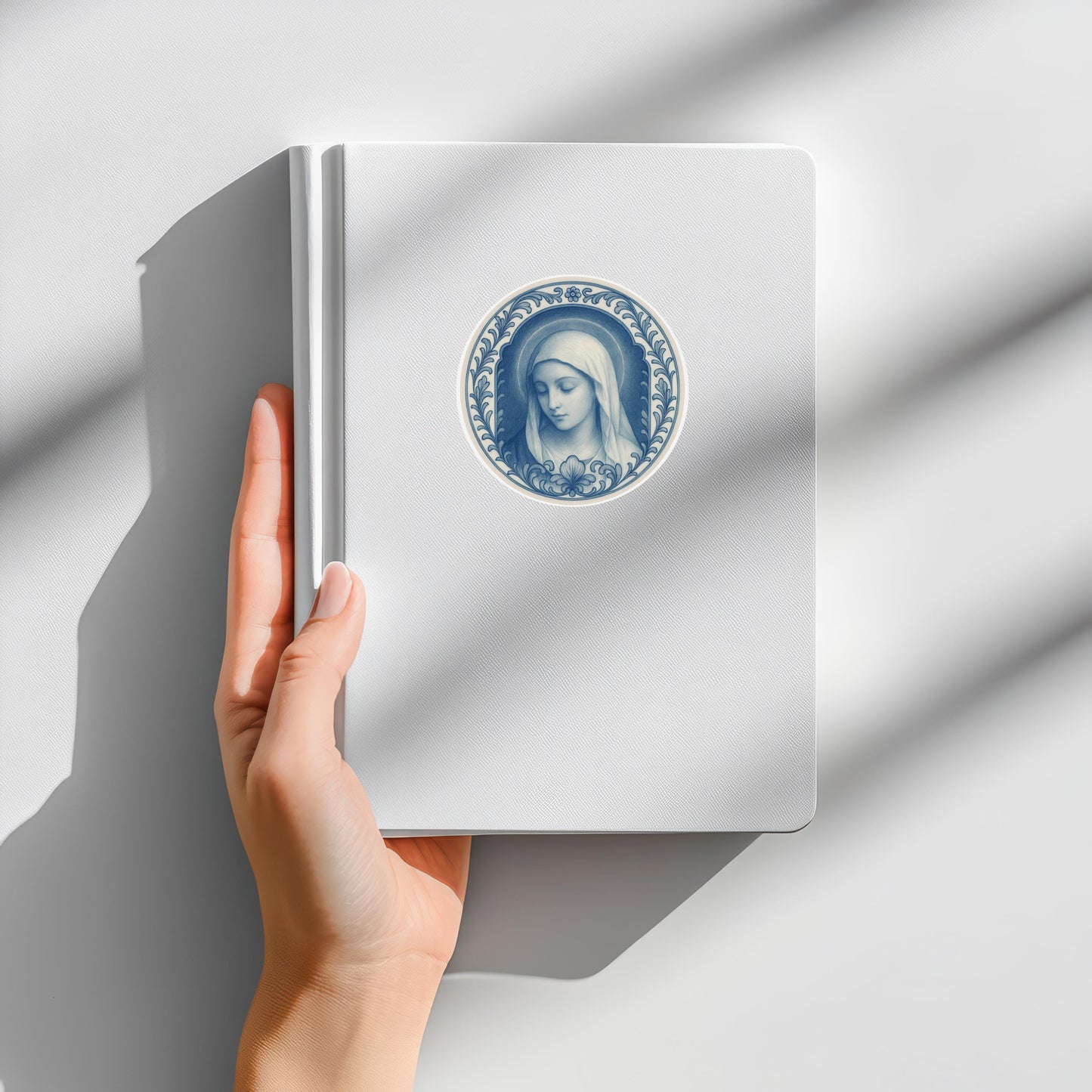 Virgin Mary Sticker: Religious Chinoiserie Decal, Laptop/Journal Decoration