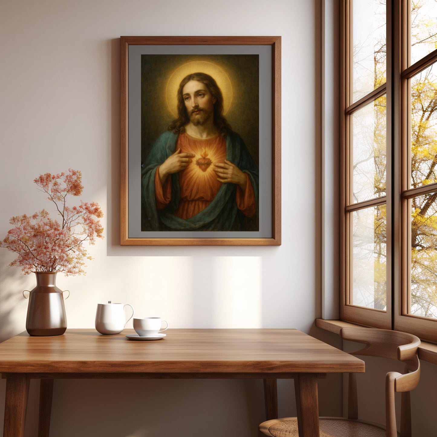 Sacred Heart of Jesus Portrait: Catholic Christian Wall Art ⬇️ Digital Download
