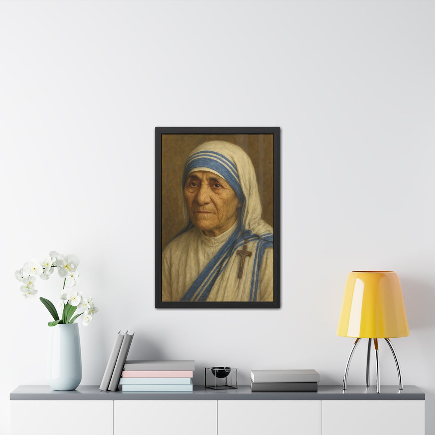 Inspirational Framed Posters, Saint Mother Teresa Art, Motivational Decor, Home Office Wall Art, Gift for Faith and Love