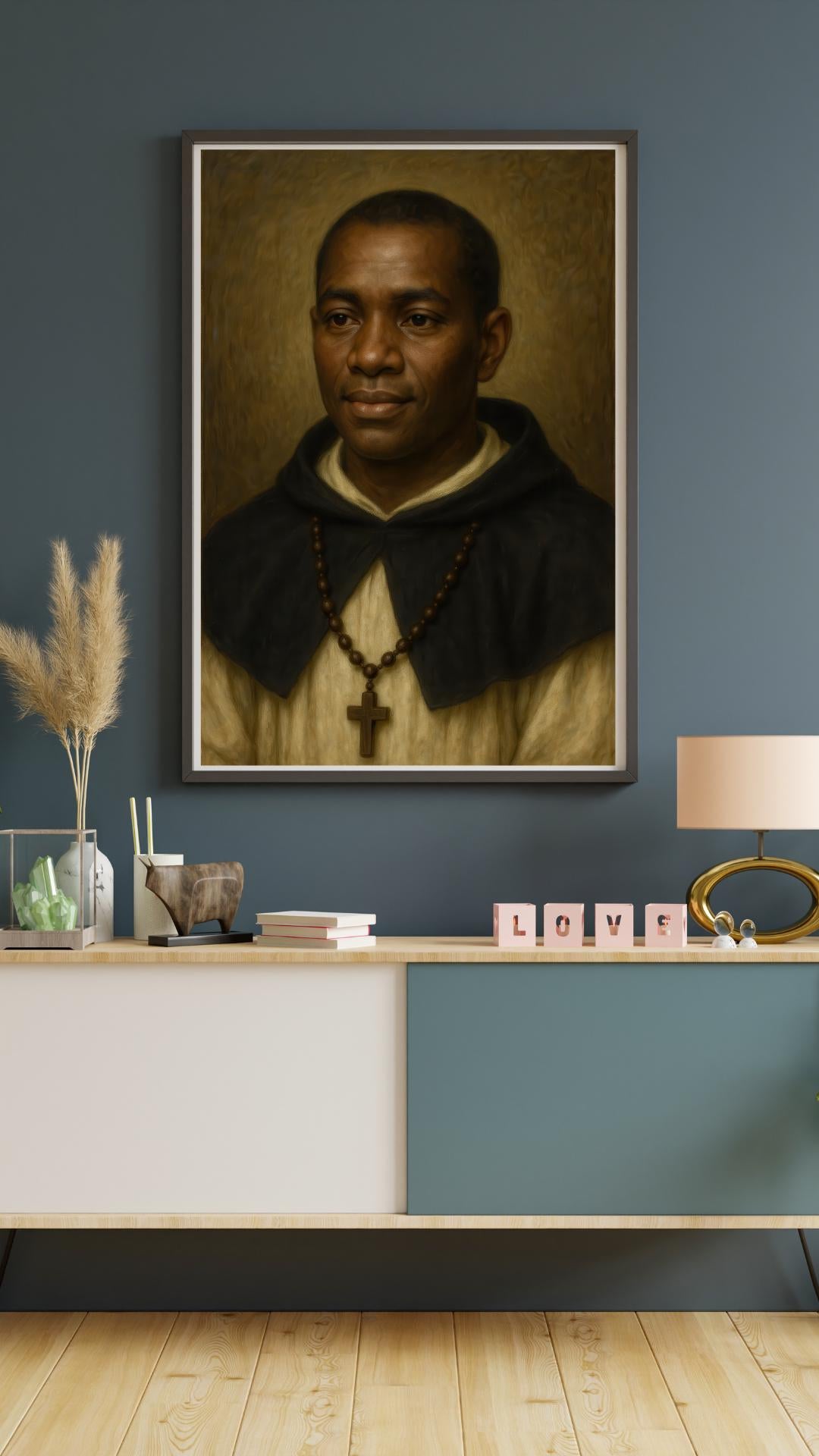 Saint Martin de Porres Portrait: Catholic Christian Wall Art, Dominican Brother ⬇️ Digital Download