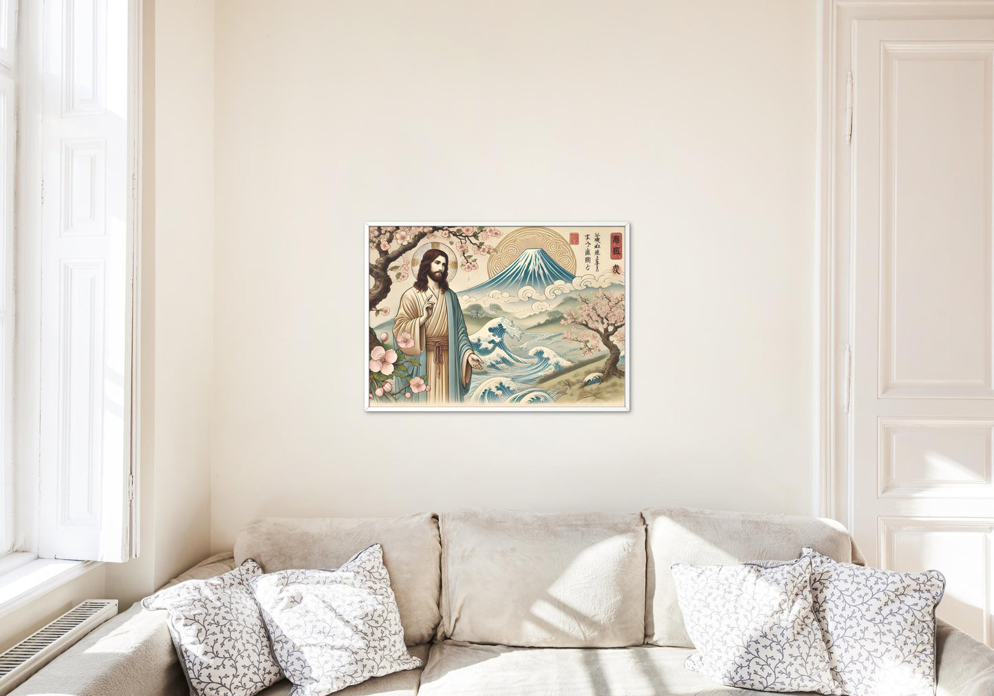 Jesus Ukiyo-e Print: Catholic Japanese Woodblock Christian Wall Art ⬇️ Digital Download