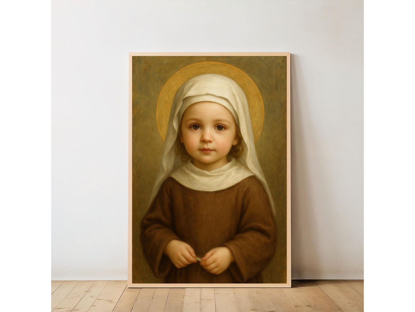 Saint Bernadette Art Print: Baby Saint Bernadette Catholic Nursery Home Decor, Baptism, Baby Shower Gift ⬇️ Digital Download