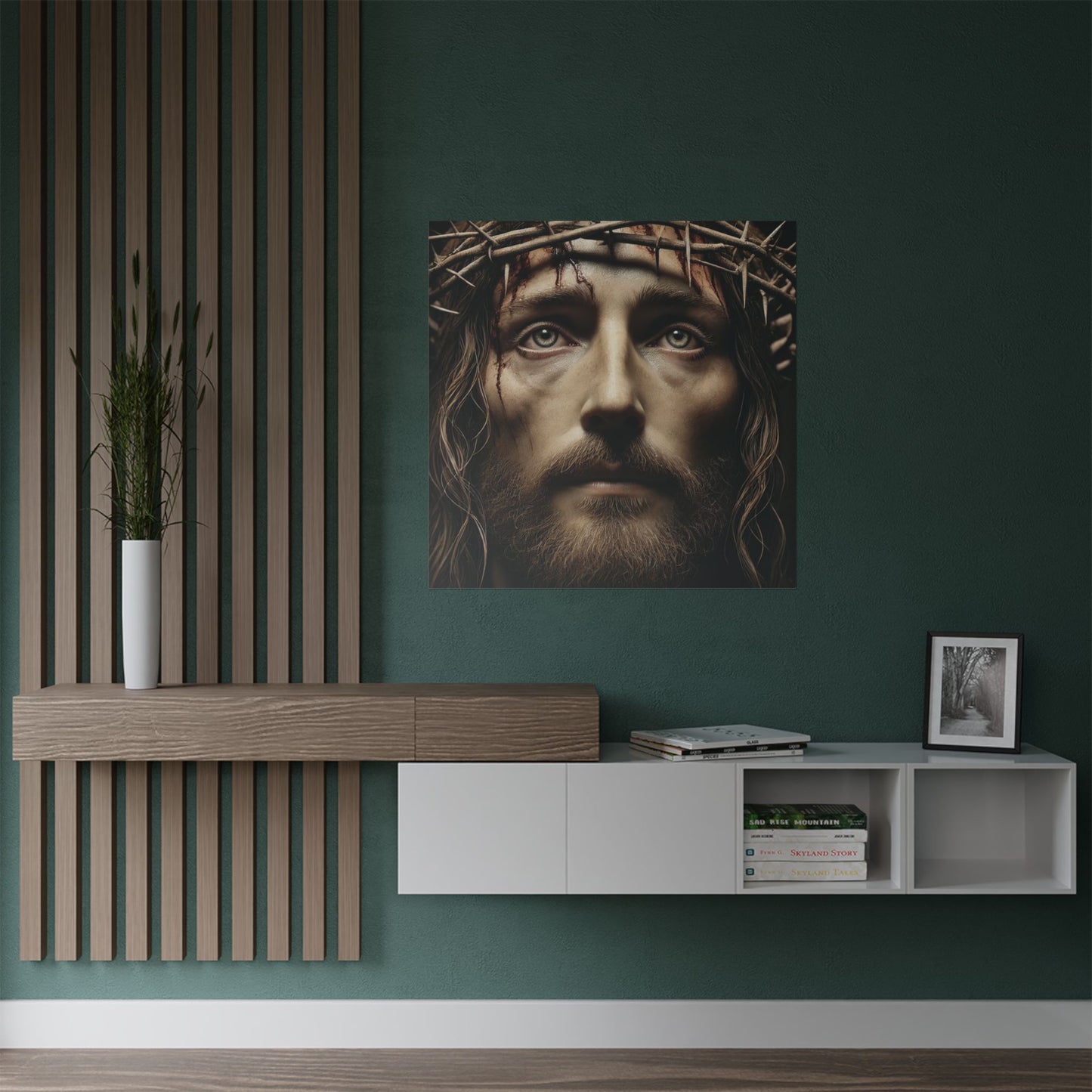Crown of Thorns Satin Poster — Religious Christ Wall Art