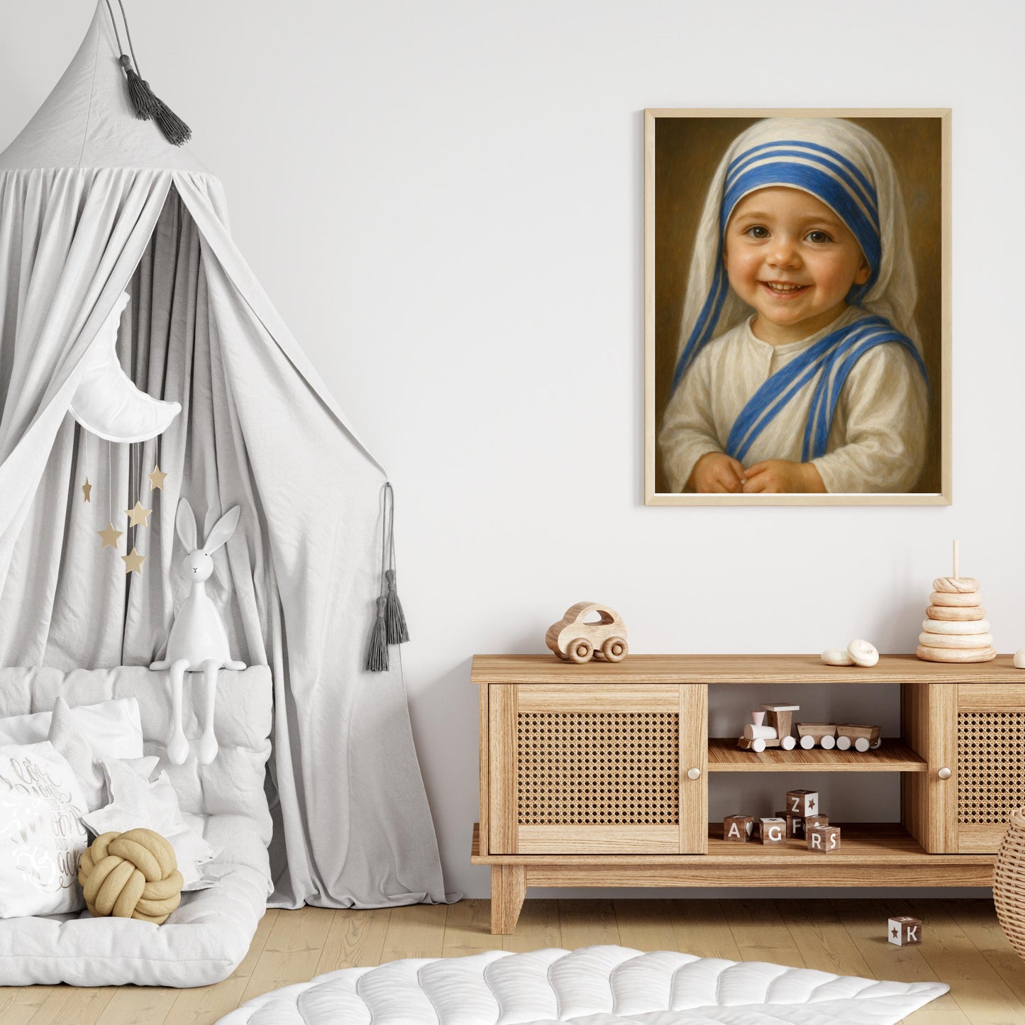 Saint Teresa Art Print: Baby Saint Teresa of Calcutta Catholic Nursery Art, Baptism, Baby Shower Gift ⬇️ Digital Download