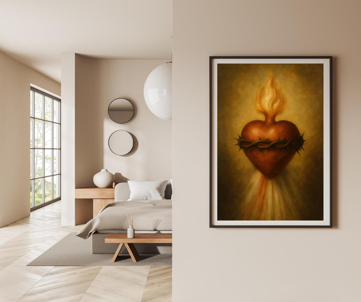 Immaculate Hearts of Jesus, Mary, Joseph Prints: Catholic Wall Art ⬇️ Digital Download Set of 3