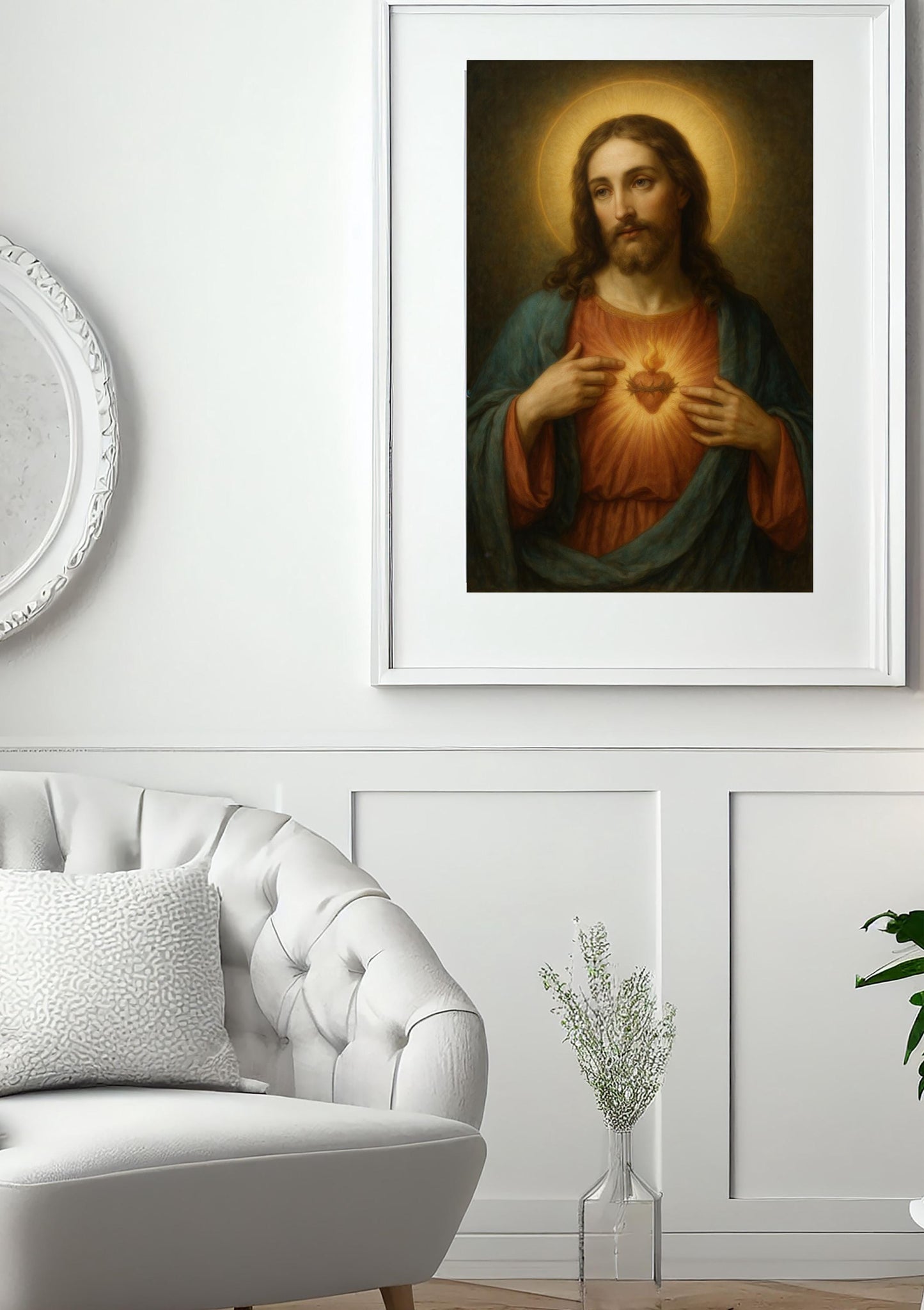 Sacred Heart of Jesus Portrait: Catholic Christian Wall Art ⬇️ Digital Download