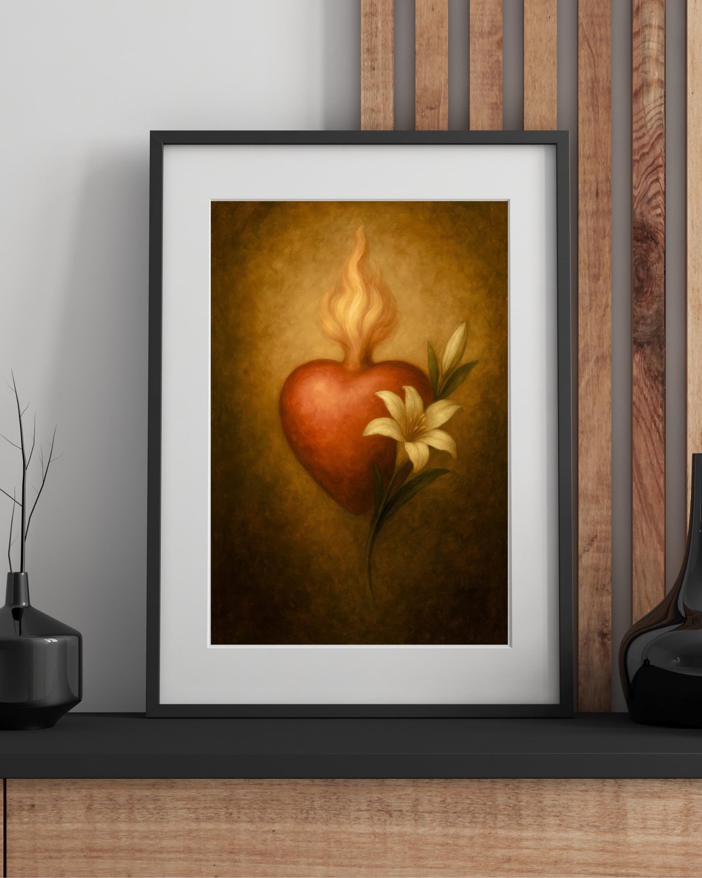 Saint Joseph Sacred Heart Print: Catholic Christian Wall Art Home Decor ⬇️ Digital Download