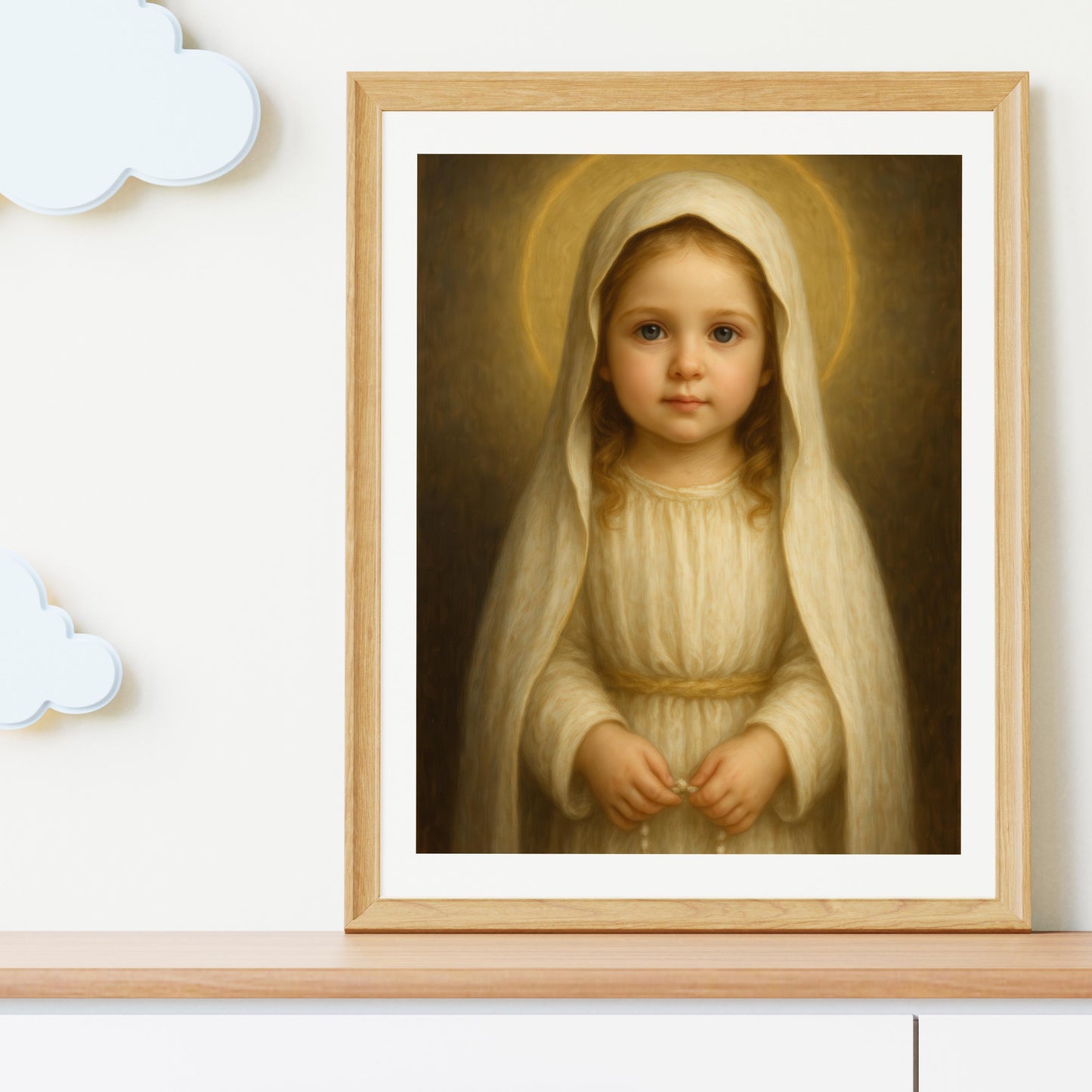 Saint Faustina Art Print: Baby Saint Faustina Catholic Nursery Decor, Divine Mercy, Baptism, Baby Shower Gift ⬇️ Digital Download