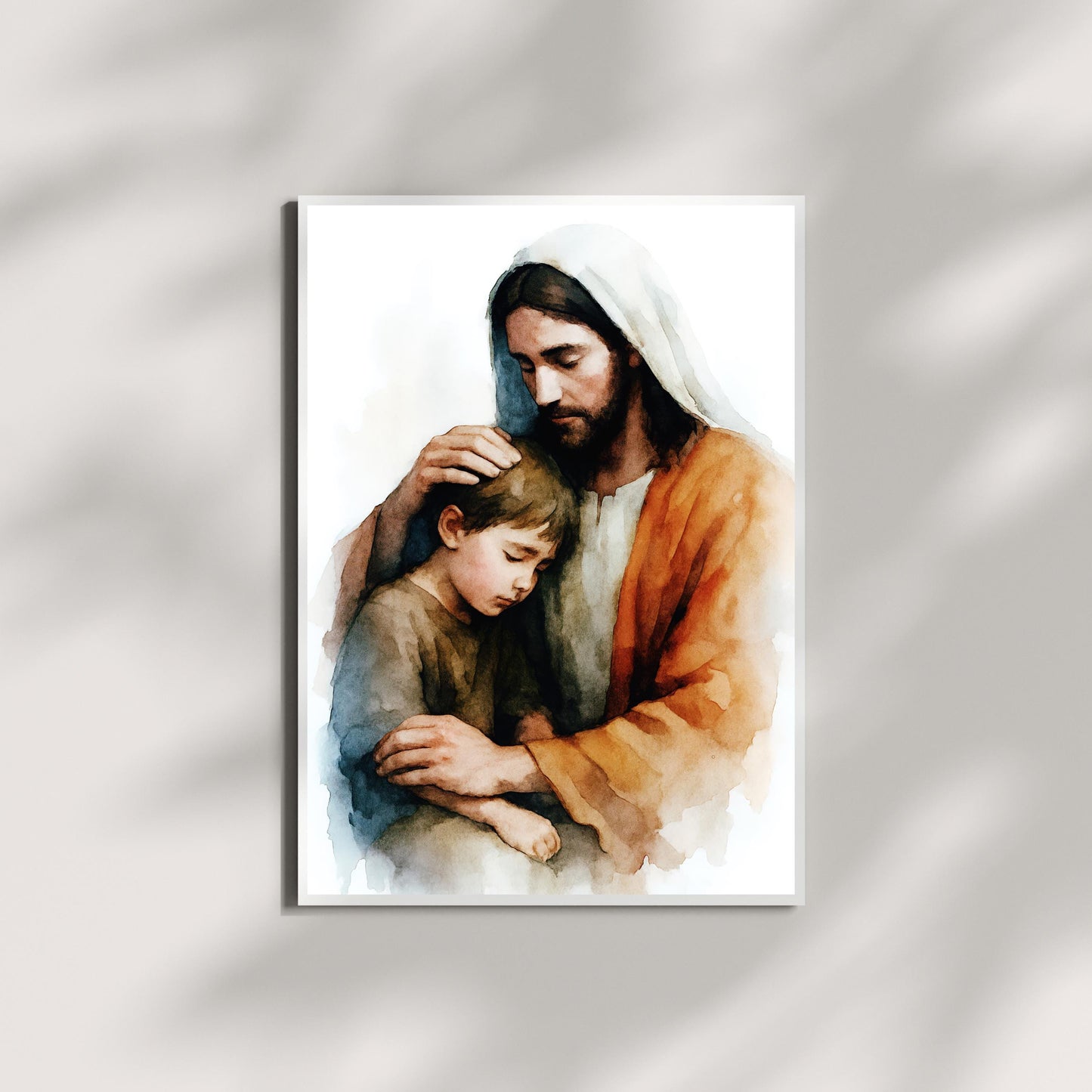 Jesus Protection Poster: Jesus Embracing Boy, Inspirational Modern Christian Wall Art Print, Faith Gift ⬇️ Digital Download