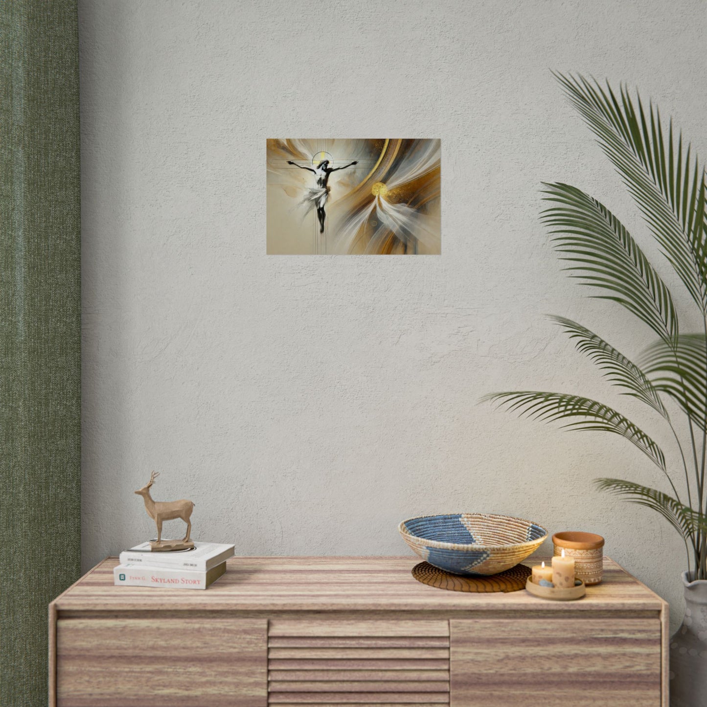 Sacred rolled posters, spiritual wall art, divine decor, Christian artwork, religious home decoration