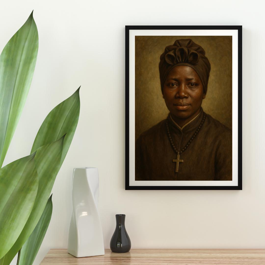 Saint Bakhita Portrait: Catholic Christian Wall Art, Christian Home Decor ⬇️ Digital Download