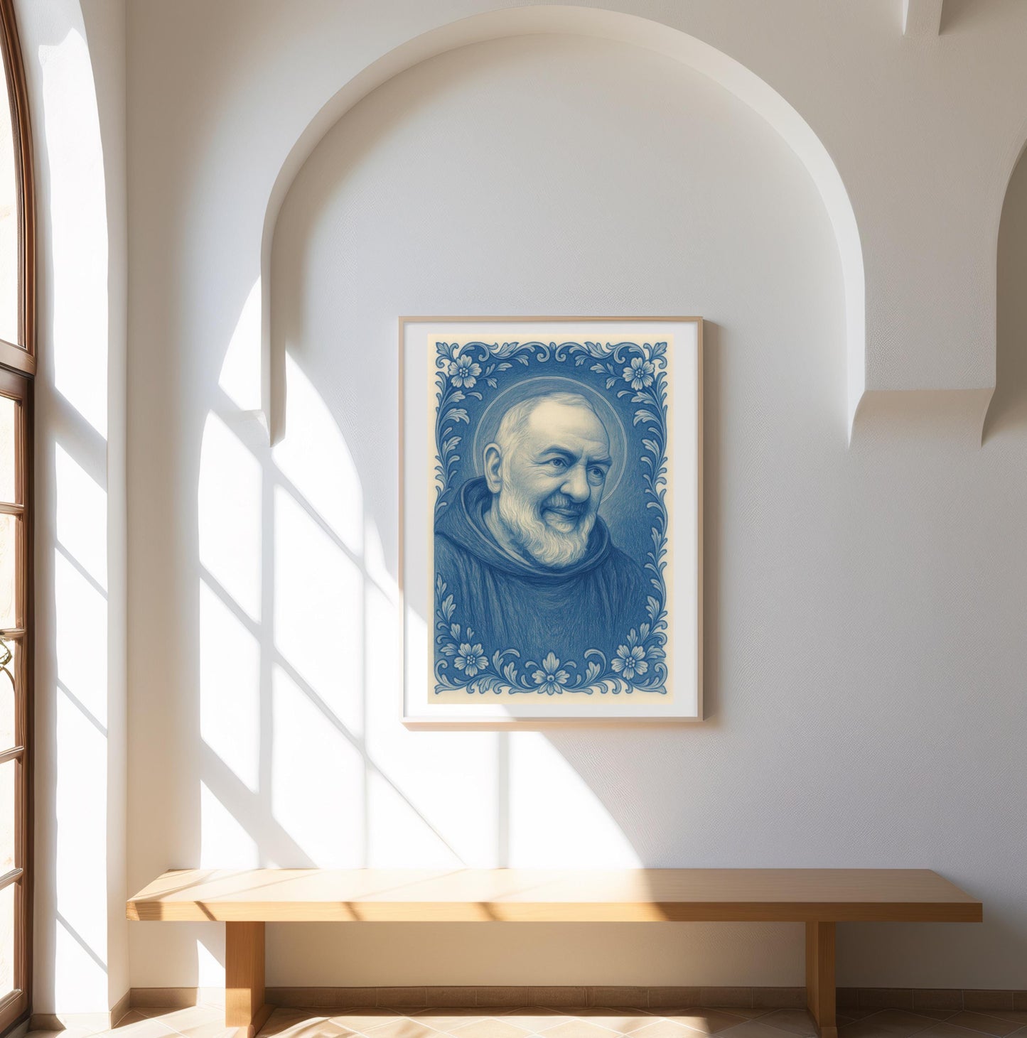 Saint Padre Pio Poster: Baroque Floral Catholic Christian Wall Art