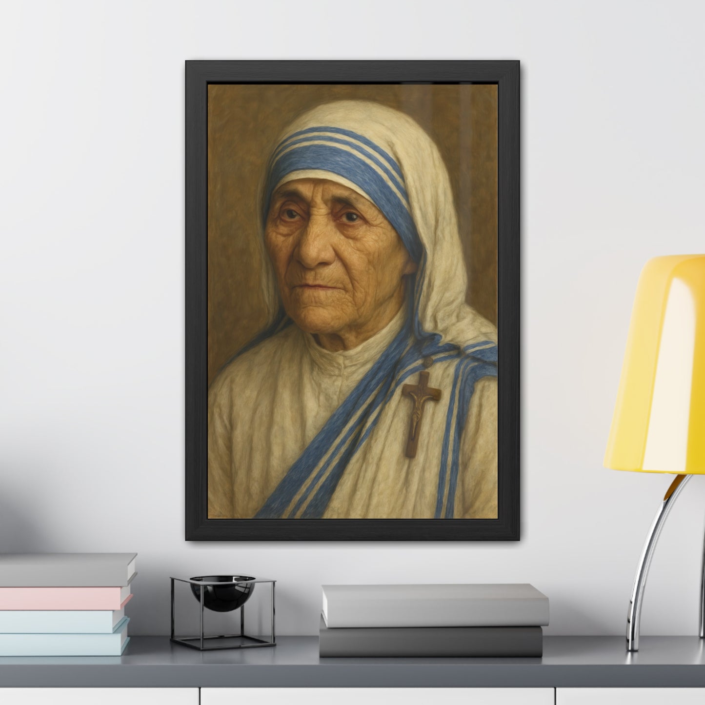 Inspirational Framed Posters, Saint Mother Teresa Art, Motivational Decor, Home Office Wall Art, Gift for Faith and Love